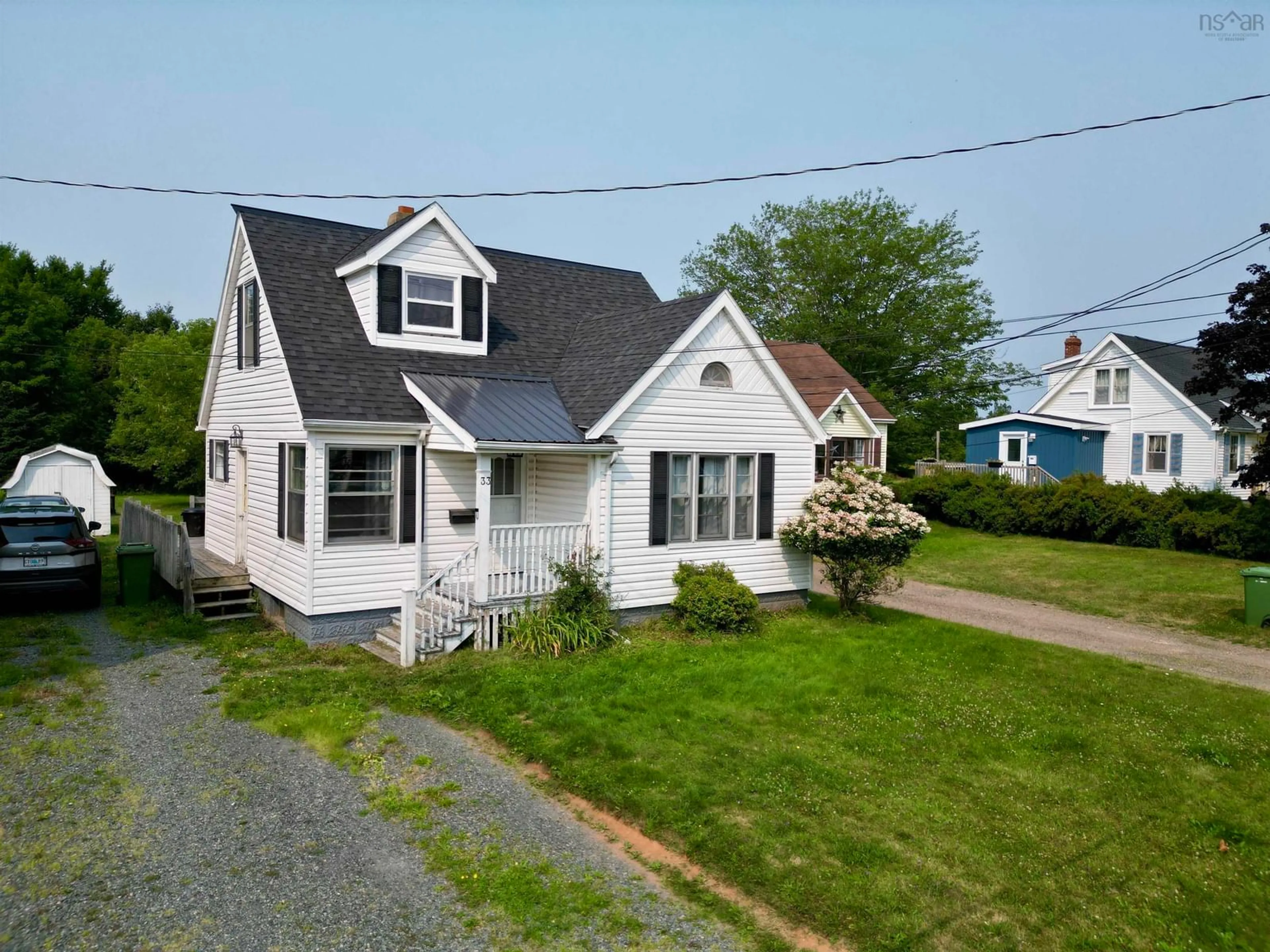A pic from outside/outdoor area/front of a property/back of a property/a pic from drone, street for 33 Riverside Ave, Bible Hill Nova Scotia B2N 4G2