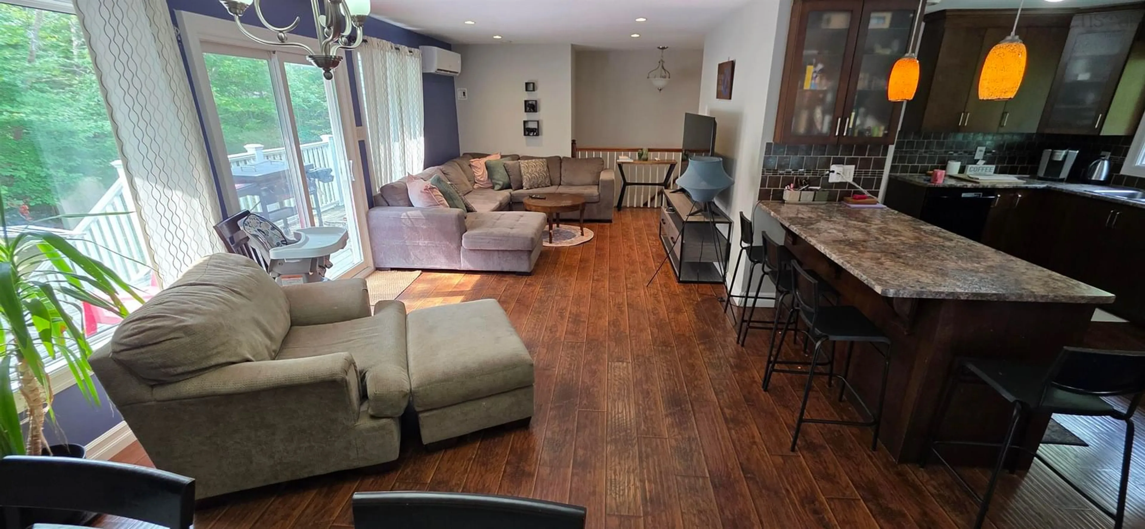 Living room with furniture, wood/laminate floor for 49 Flat Lake Dr, Stillwater Nova Scotia B3Z 1G3