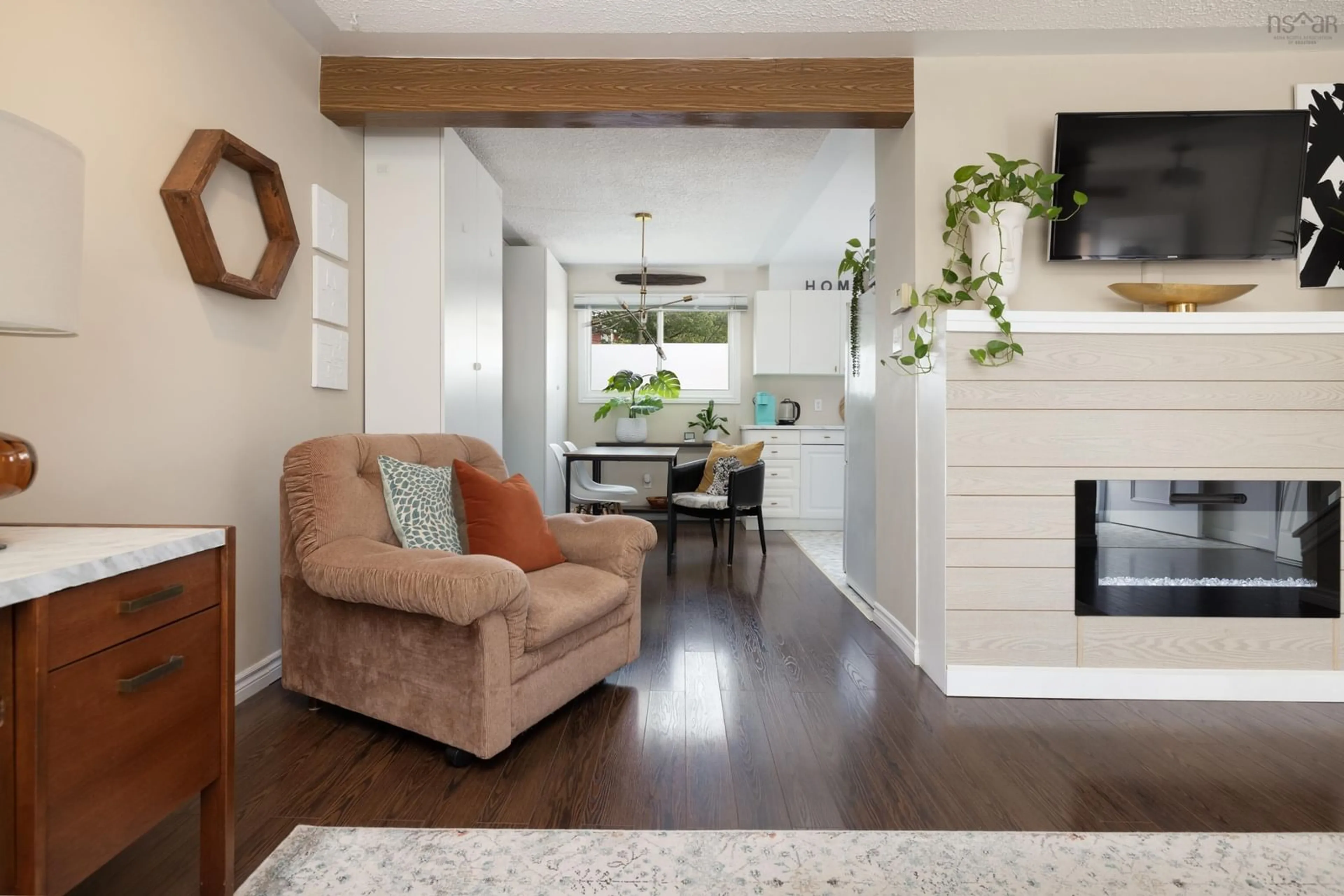 Living room with furniture, wood/laminate floor for 83 Stuart Harris Dr, Dartmouth Nova Scotia B2W 3Z8