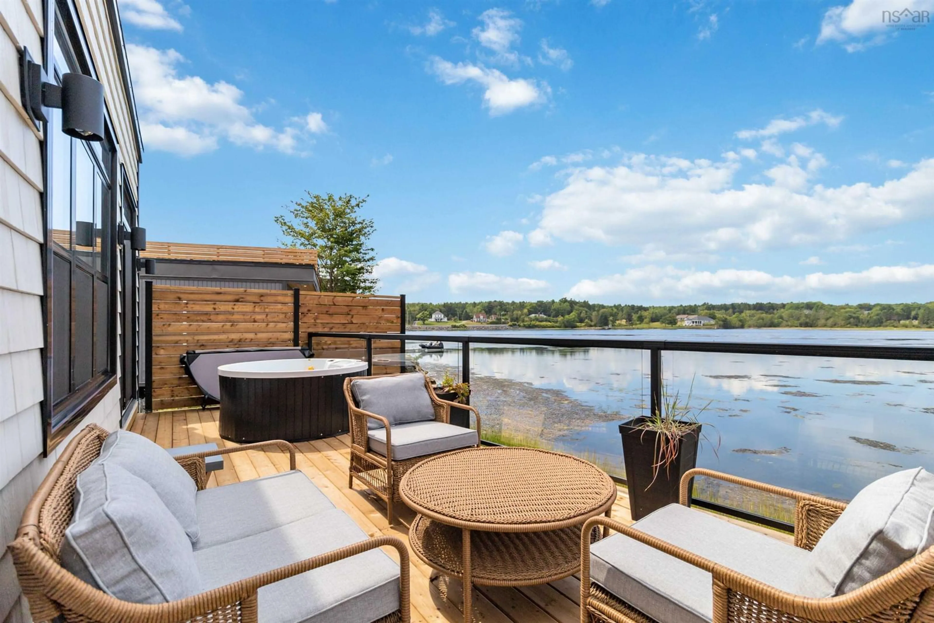 Patio, water/lake/river/ocean view for 693 Masons Beach Rd #12, First South Nova Scotia B0J 2C0