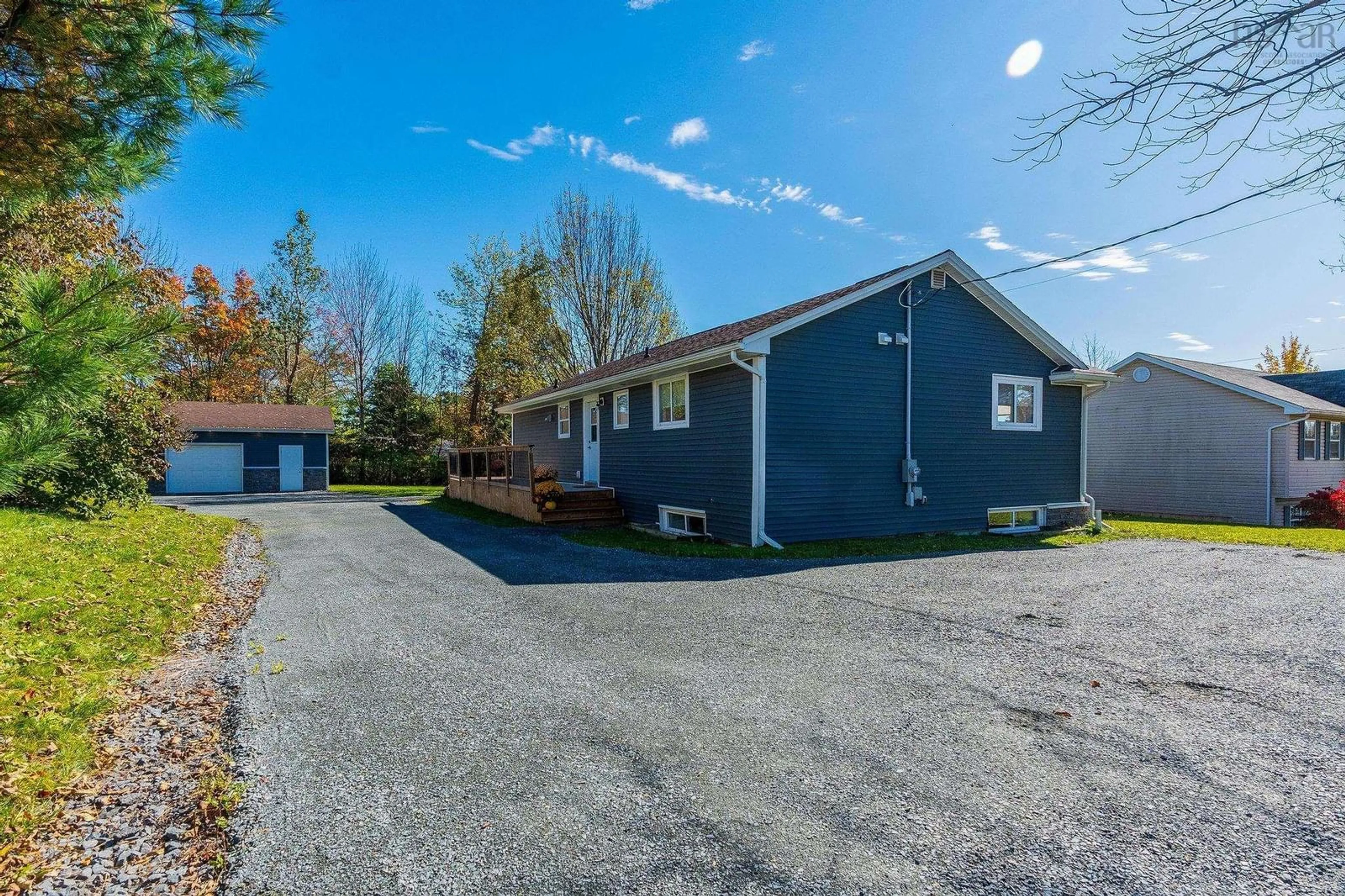 A pic from outside/outdoor area/front of a property/back of a property/a pic from drone, street for 5 Beaver Bank Rd, Lower Sackville Nova Scotia B4E 1A9