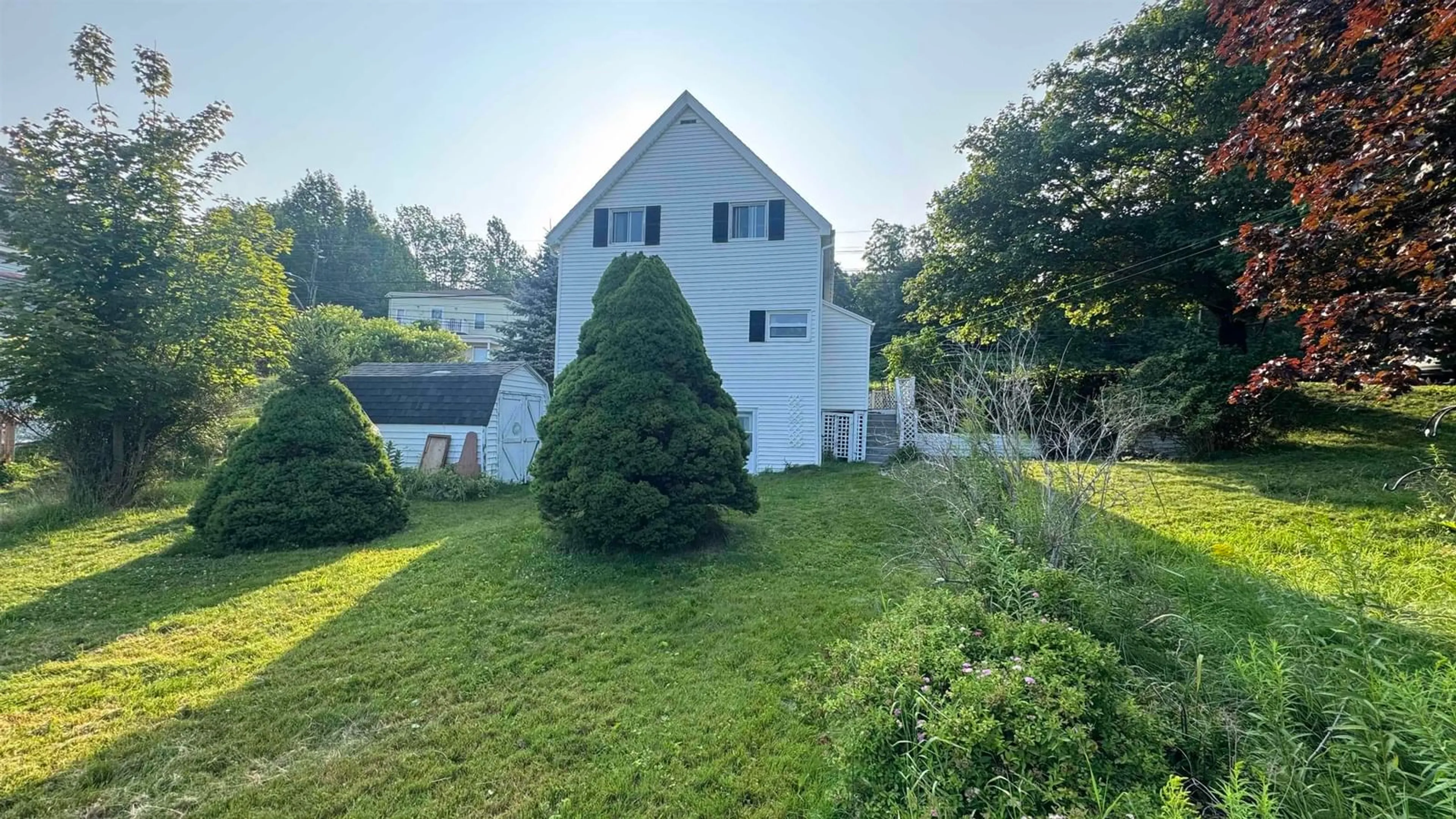 A pic from outside/outdoor area/front of a property/back of a property/a pic from drone, water/lake/river/ocean view for 181 Main St, Trenton Nova Scotia B0K 1X0