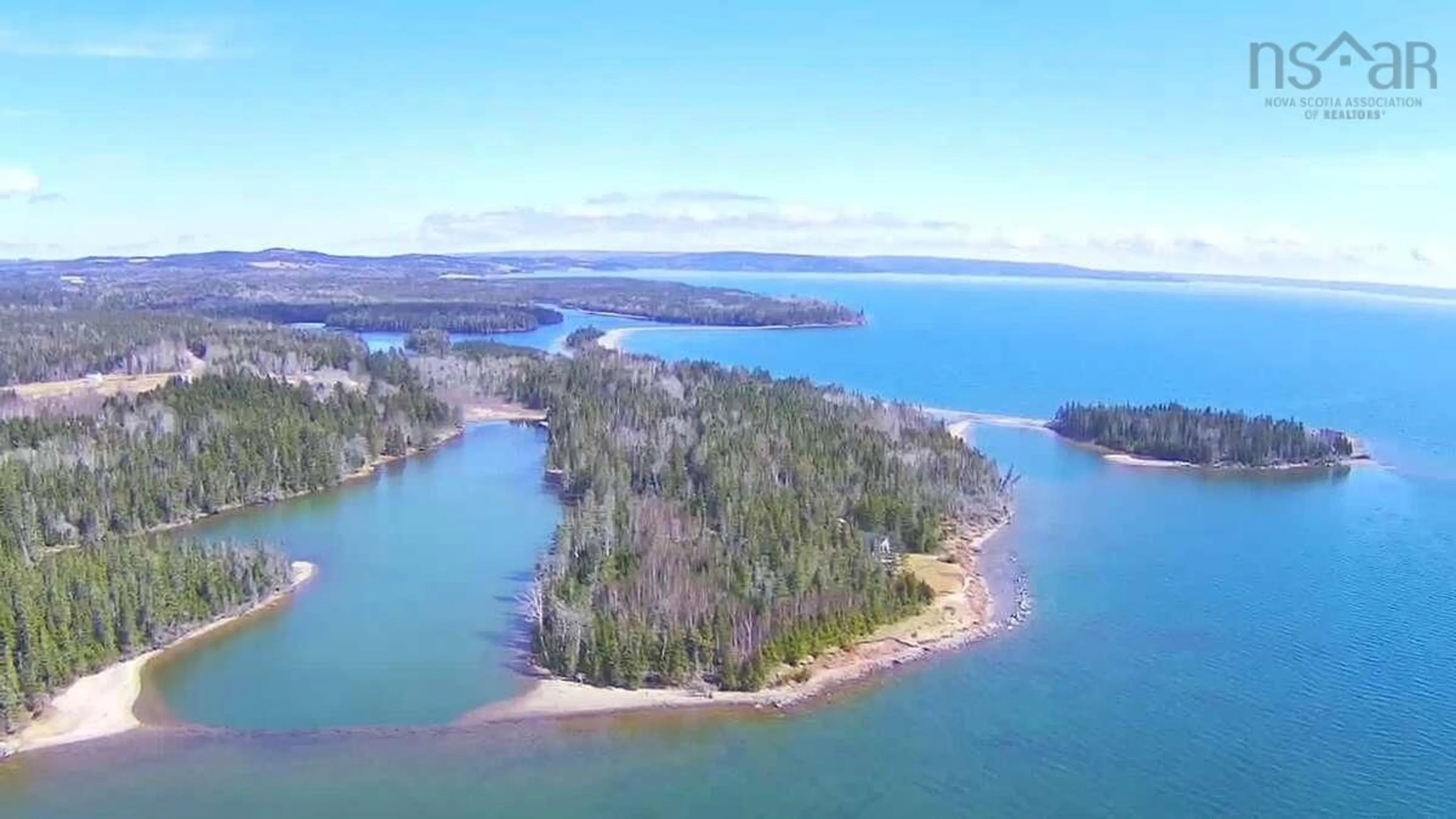A pic from outside/outdoor area/front of a property/back of a property/a pic from drone, water/lake/river/ocean view for 56 Johnny Ben's Lane, Red Point Nova Scotia B2C 1G8