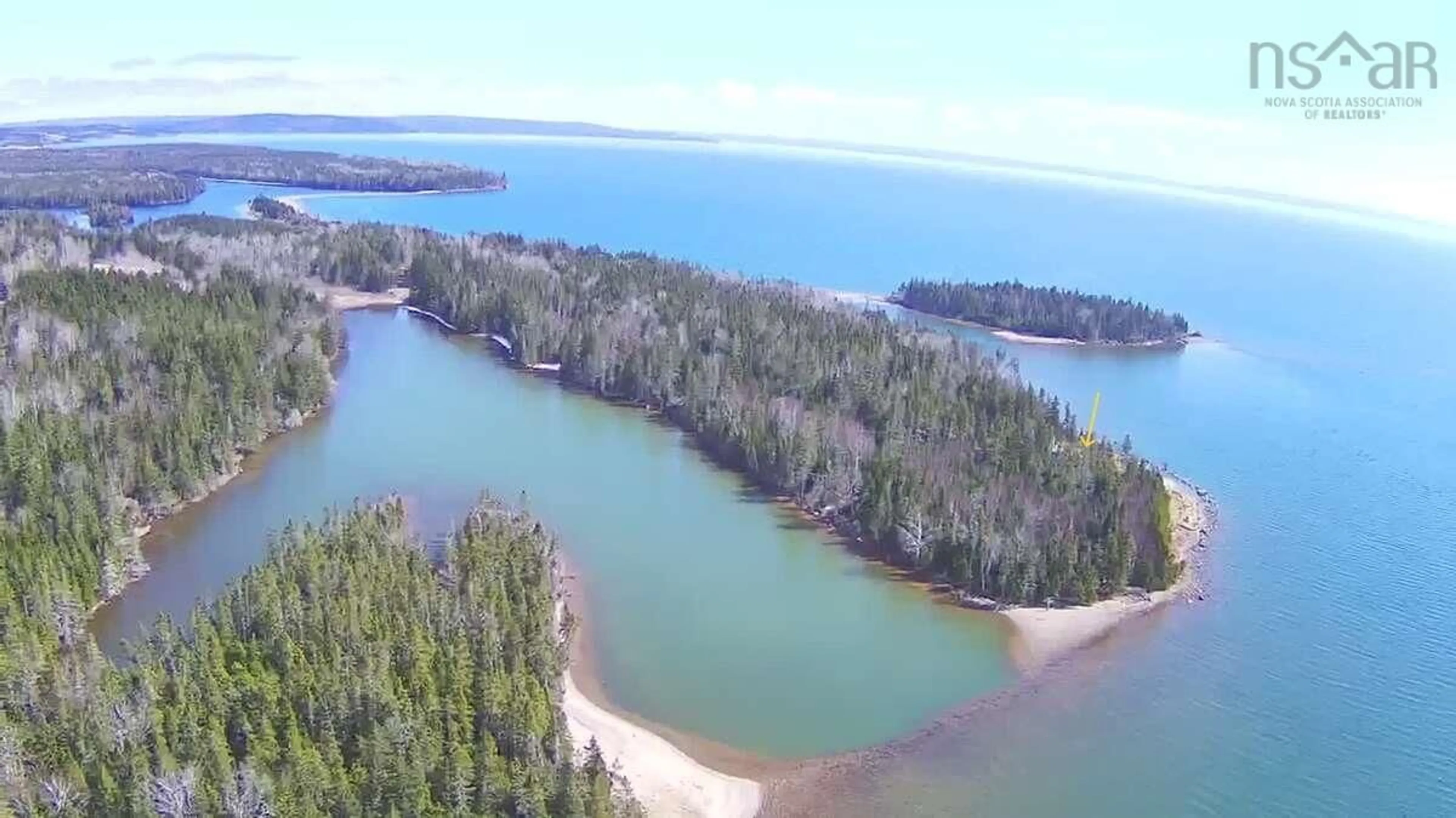 A pic from outside/outdoor area/front of a property/back of a property/a pic from drone, water/lake/river/ocean view for 56 Johnny Ben's Lane, Red Point Nova Scotia B2C 1G8