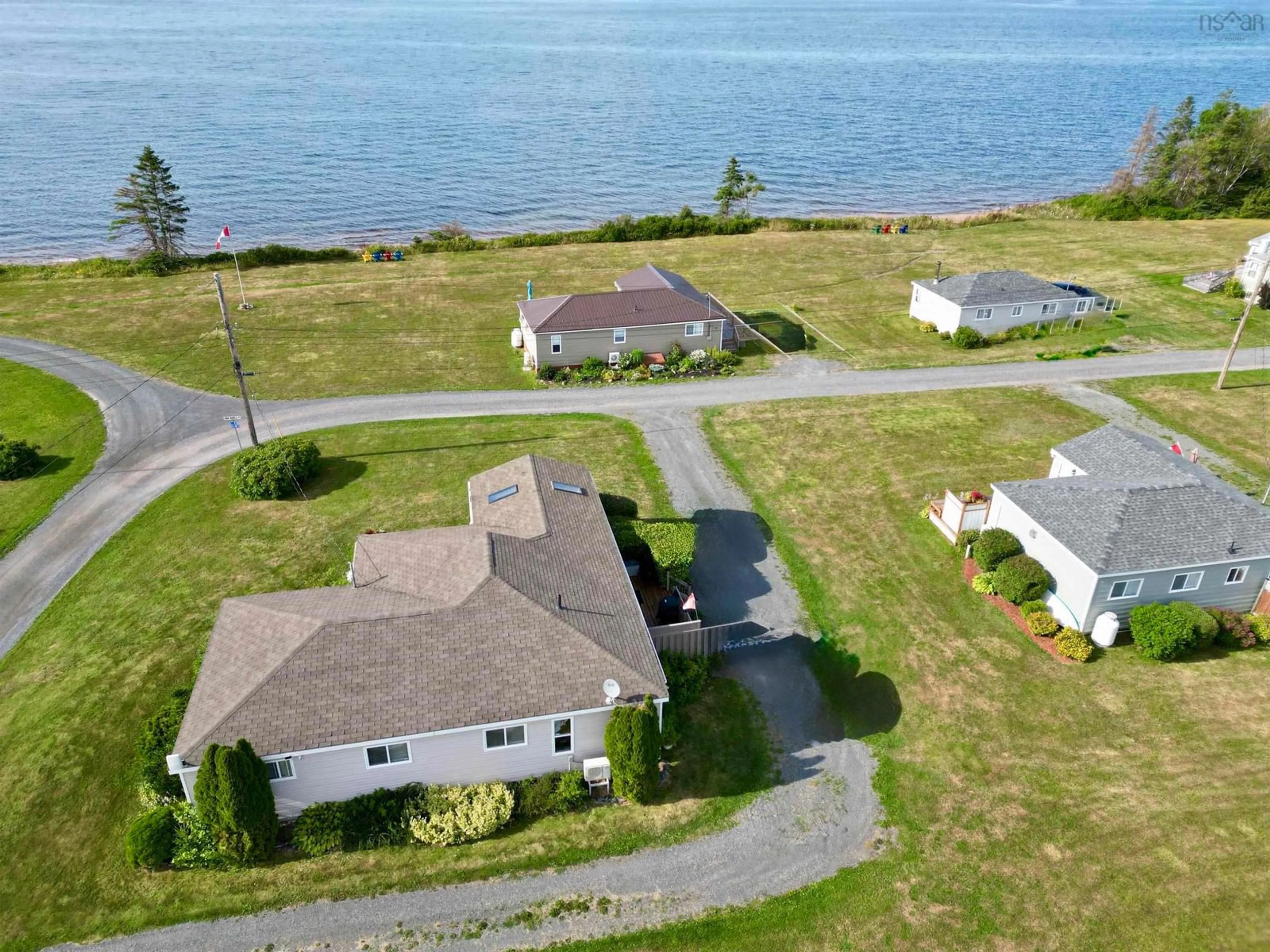 A pic from outside/outdoor area/front of a property/back of a property/a pic from drone, water/lake/river/ocean view for 24 Sea Shell Lane, Caribou River Nova Scotia B0K 1R0