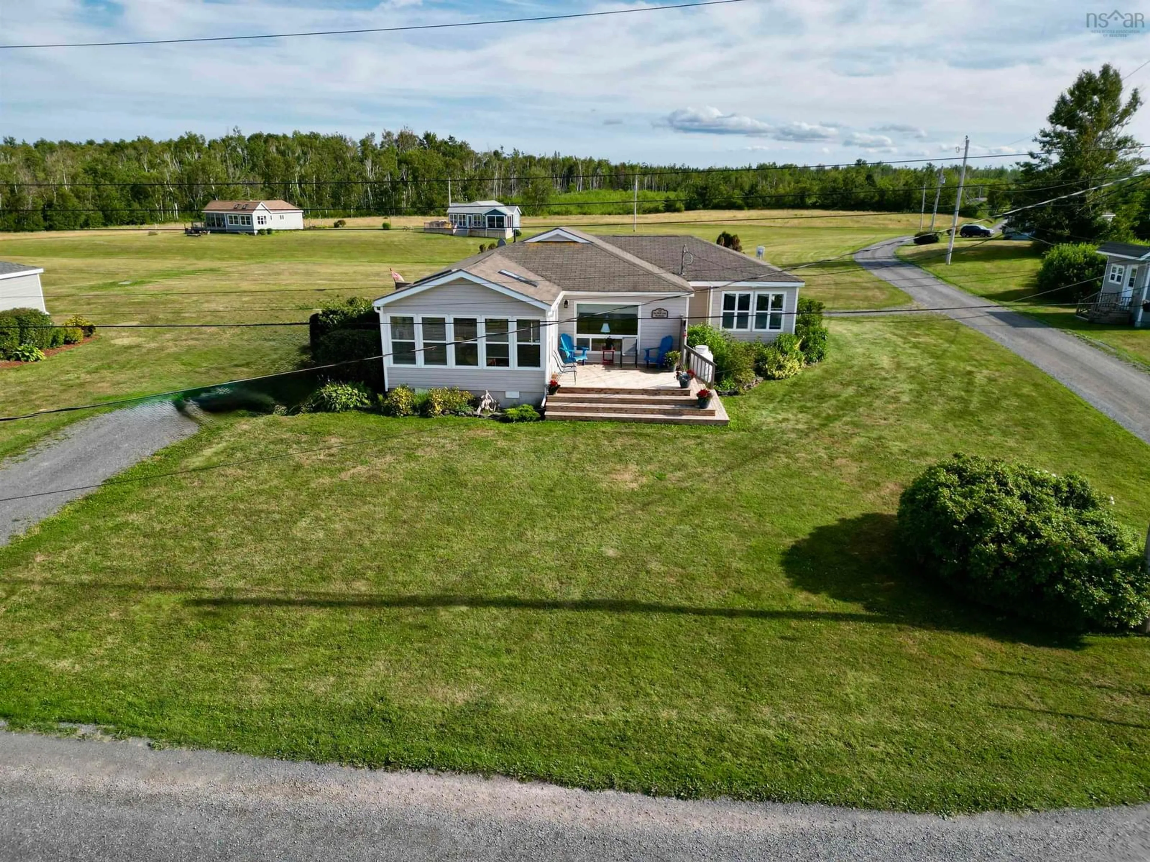 A pic from outside/outdoor area/front of a property/back of a property/a pic from drone, water/lake/river/ocean view for 24 Sea Shell Lane, Caribou River Nova Scotia B0K 1R0