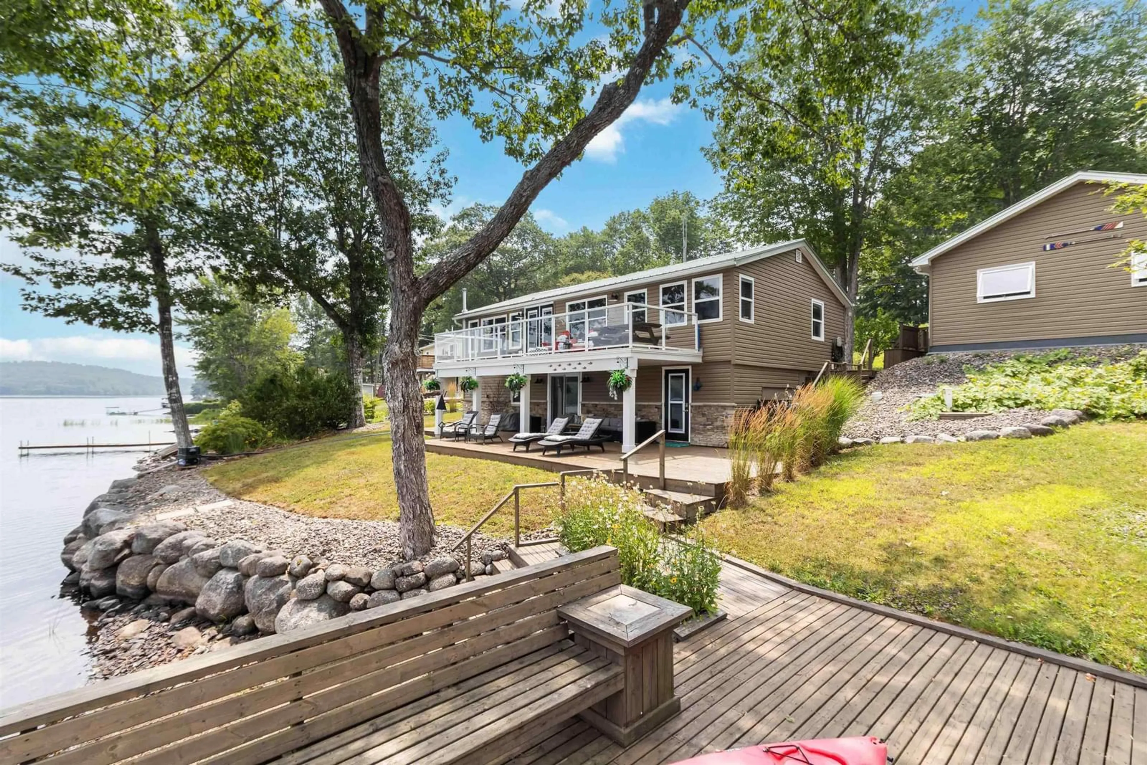 A pic from outside/outdoor area/front of a property/back of a property/a pic from drone, water/lake/river/ocean view for 87 Lake Road Number 5, Pine Grove Nova Scotia B0J 1E0