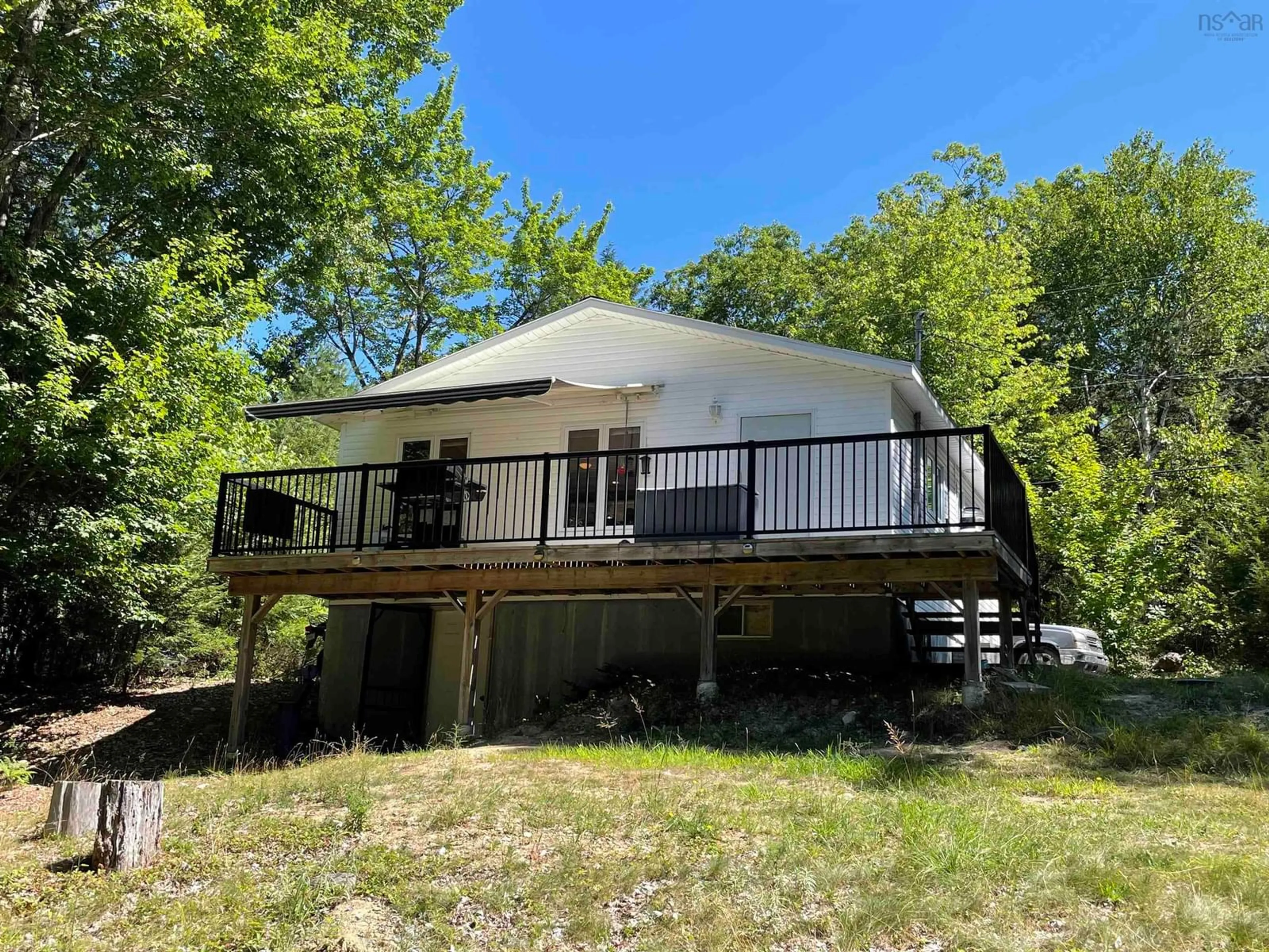 A pic from outside/outdoor area/front of a property/back of a property/a pic from drone, water/lake/river/ocean view for 141 Hidden Lake East, Labelle Nova Scotia B0T 1E0