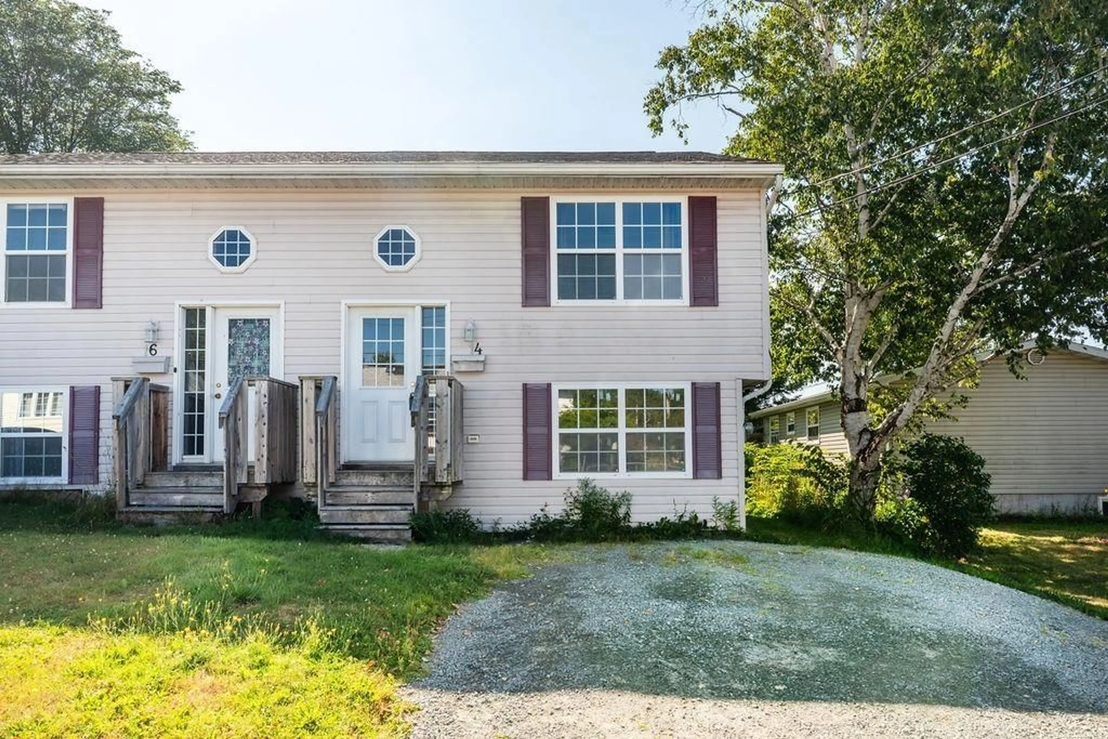 Home with vinyl exterior material, street for 14 Everette St, Woodside Nova Scotia B2W 1G5