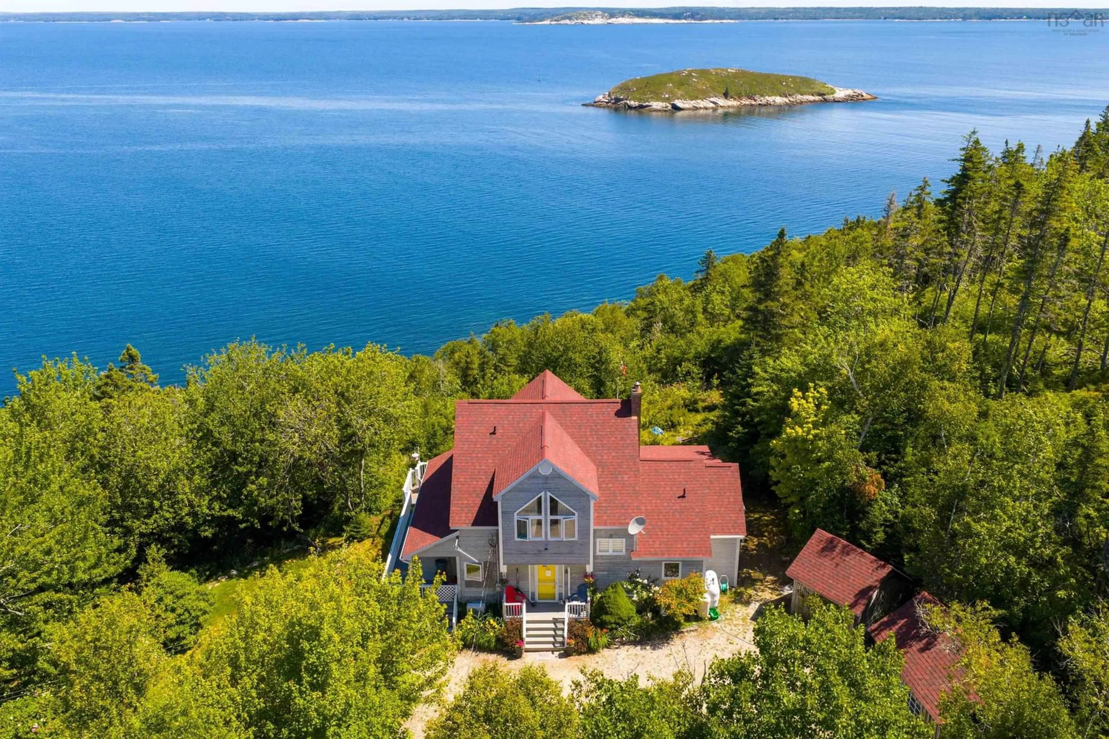 A pic from outside/outdoor area/front of a property/back of a property/a pic from drone, water/lake/river/ocean view for 45 Southwest Cove Rd, Northwest Cove Nova Scotia B0J 1T0