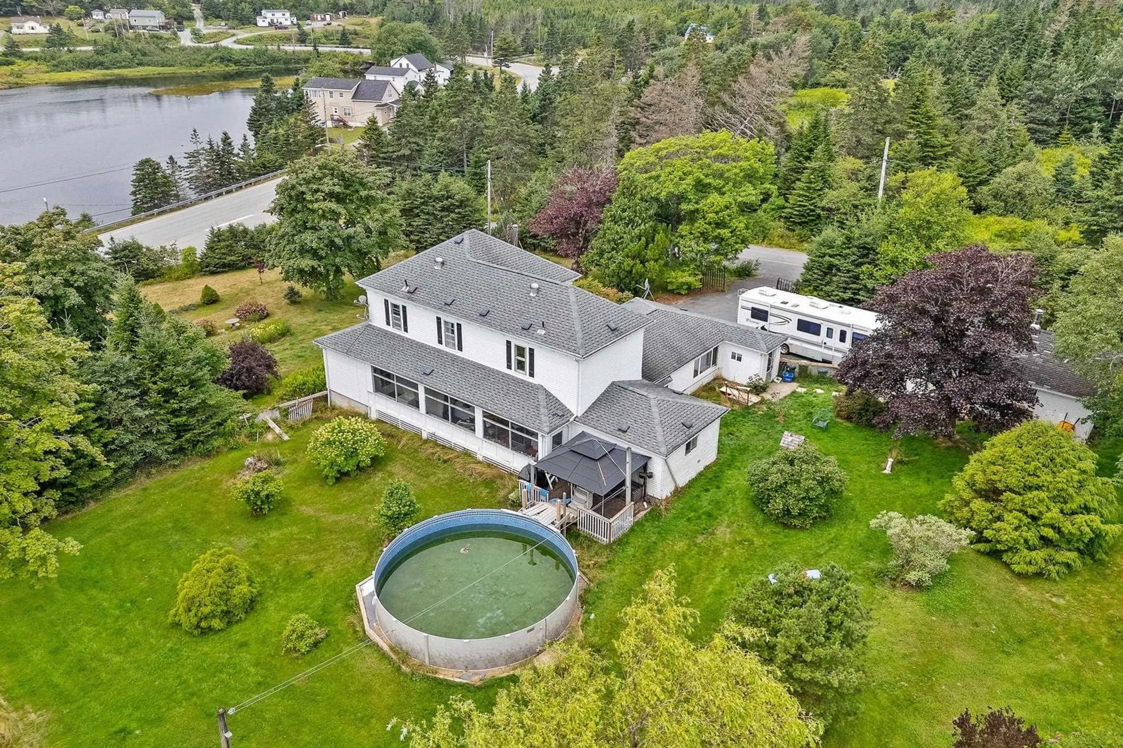 A pic from outside/outdoor area/front of a property/back of a property/a pic from drone, water/lake/river/ocean view for 8 Dufferin Mines Rd, Port Dufferin Nova Scotia B0J 2R0