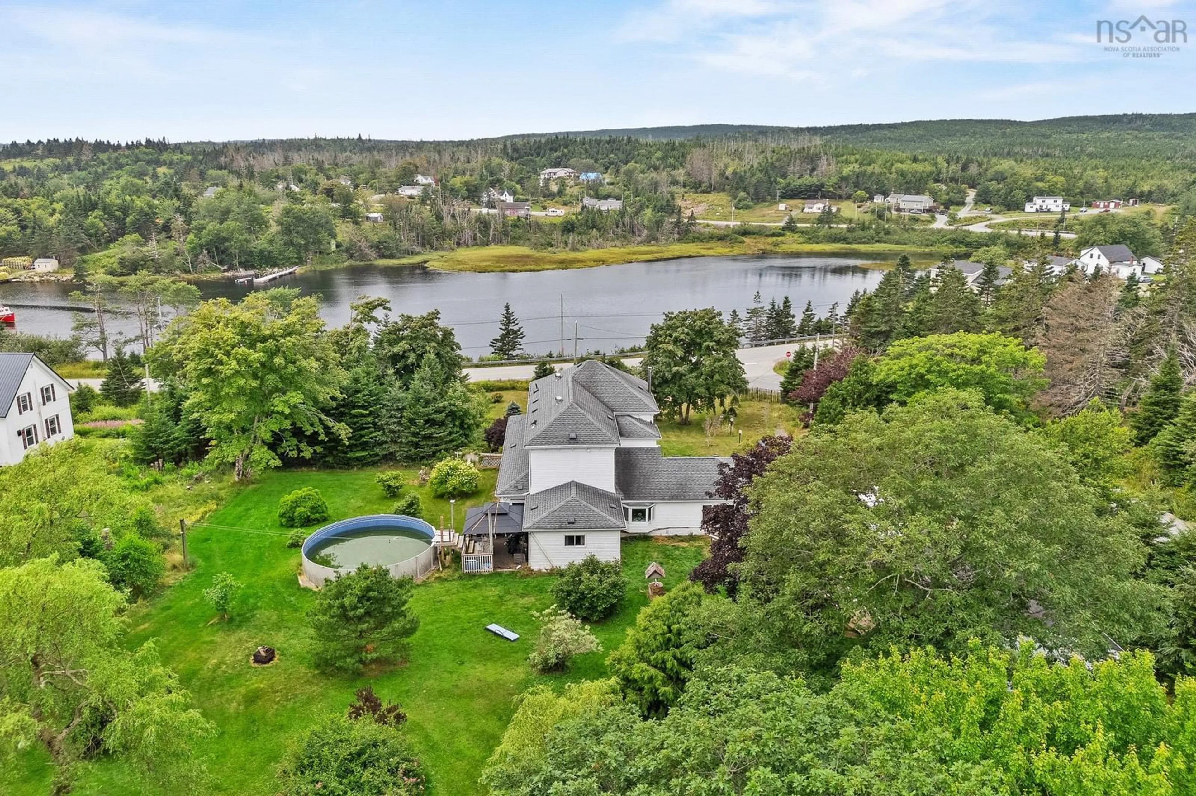 A pic from outside/outdoor area/front of a property/back of a property/a pic from drone, water/lake/river/ocean view for 8 Dufferin Mines Rd, Port Dufferin Nova Scotia B0J 2R0