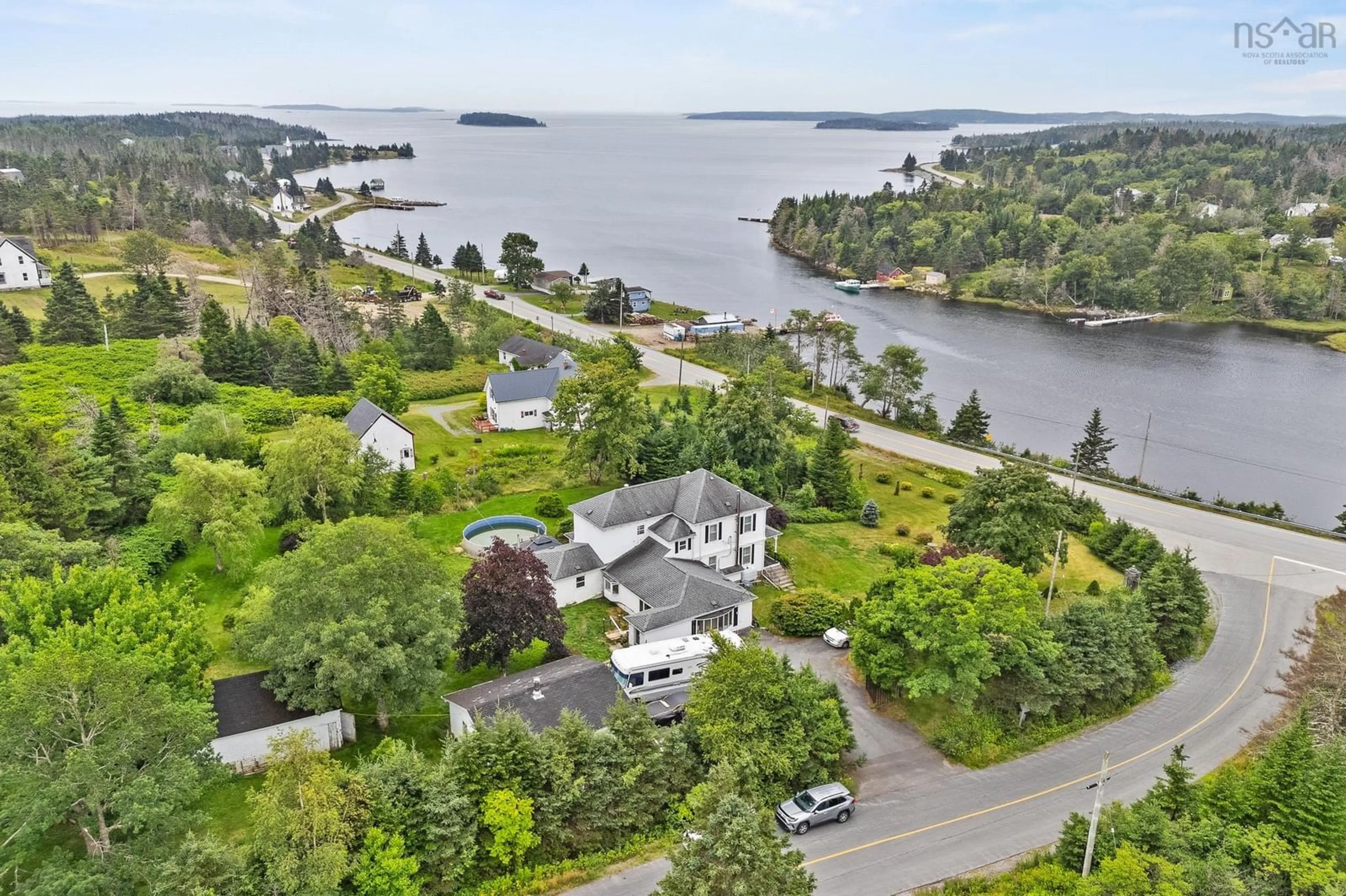 A pic from outside/outdoor area/front of a property/back of a property/a pic from drone, water/lake/river/ocean view for 8 Dufferin Mines Rd, Port Dufferin Nova Scotia B0J 2R0