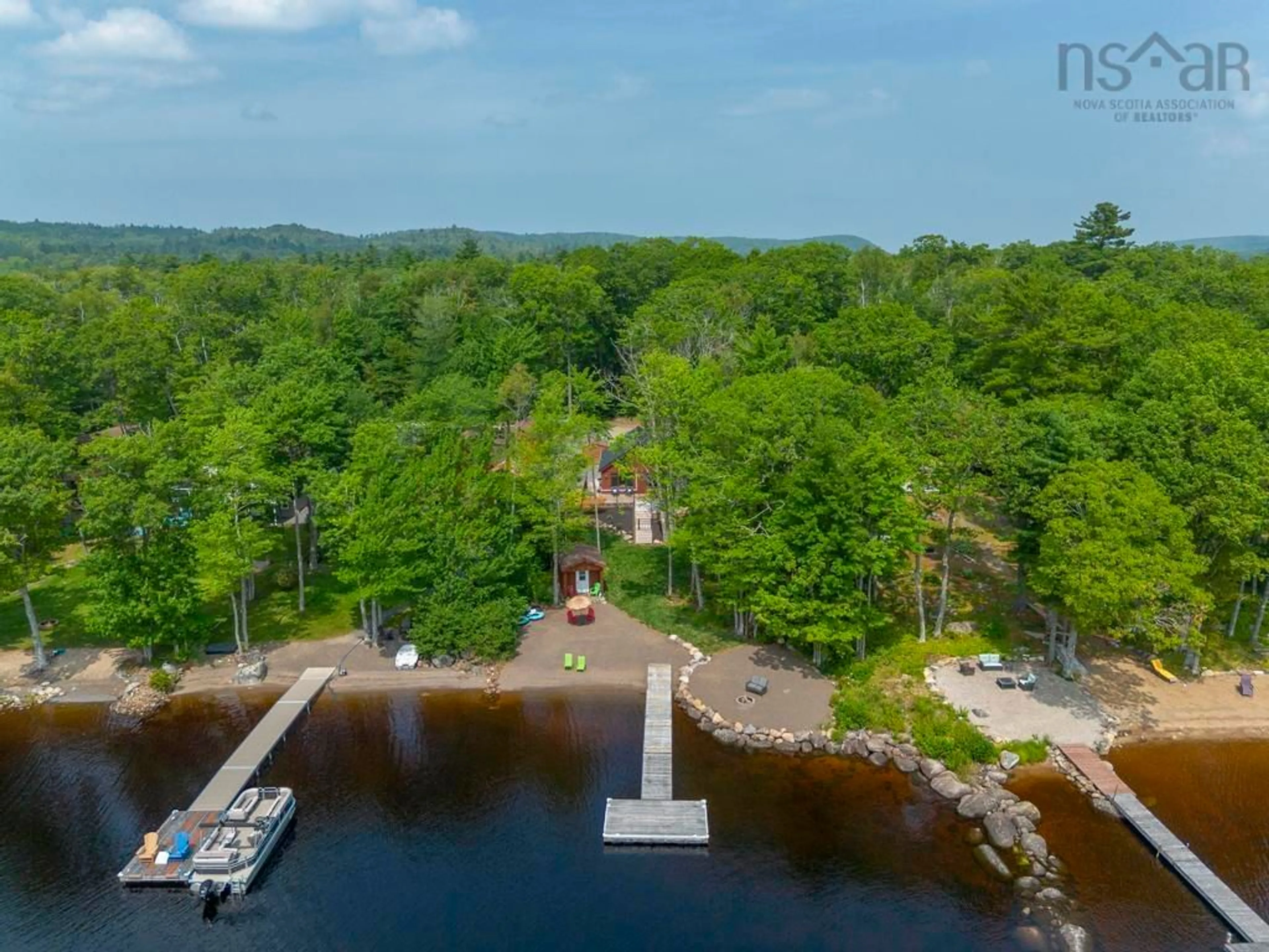 A pic from outside/outdoor area/front of a property/back of a property/a pic from drone, water/lake/river/ocean view for 74 Canyon Point Rd, Vaughan Nova Scotia B0N 2T0