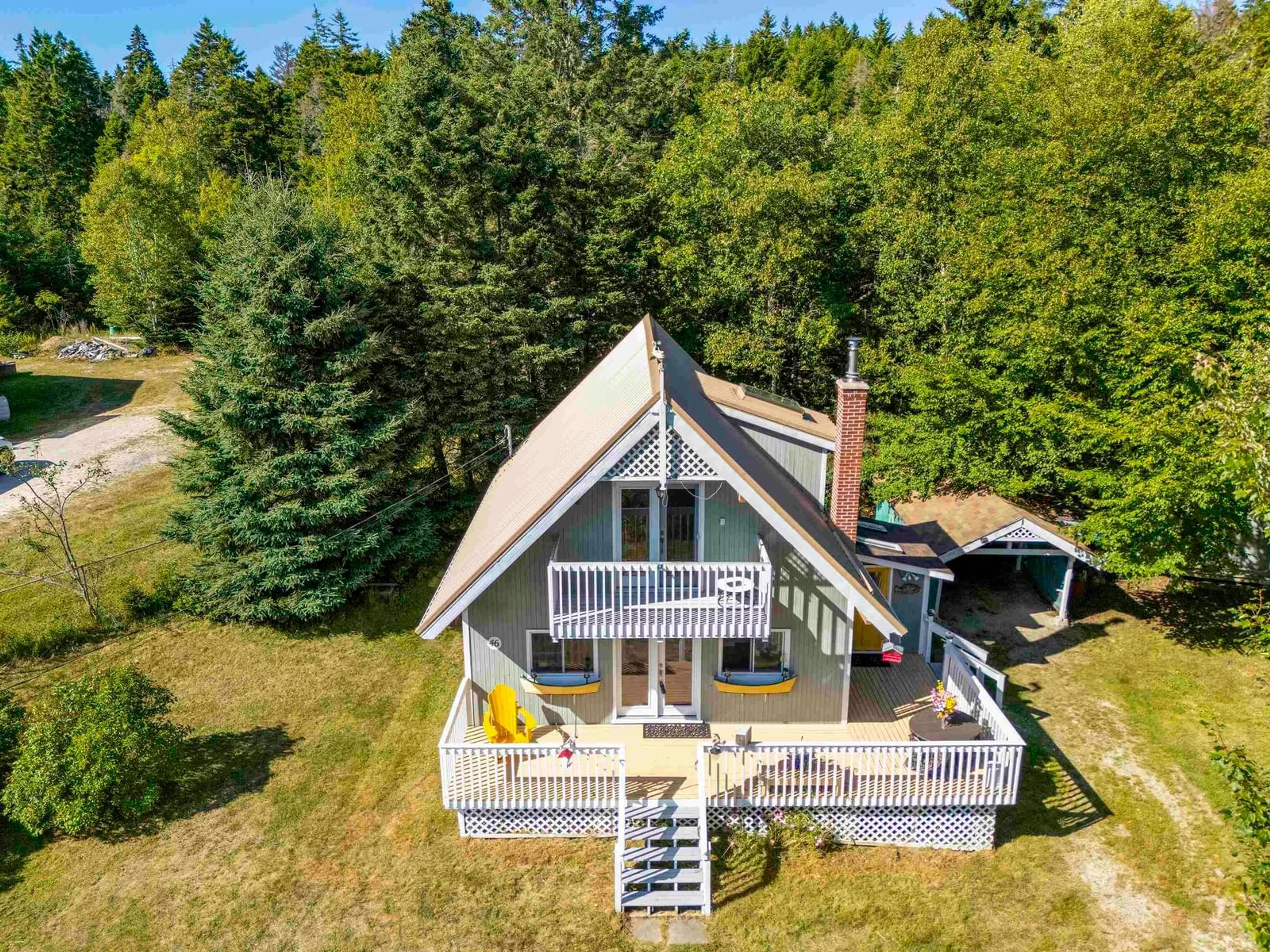 A pic from outside/outdoor area/front of a property/back of a property/a pic from drone, water/lake/river/ocean view for 46 Awalts Rd, Bayswater Nova Scotia B0J 1T0