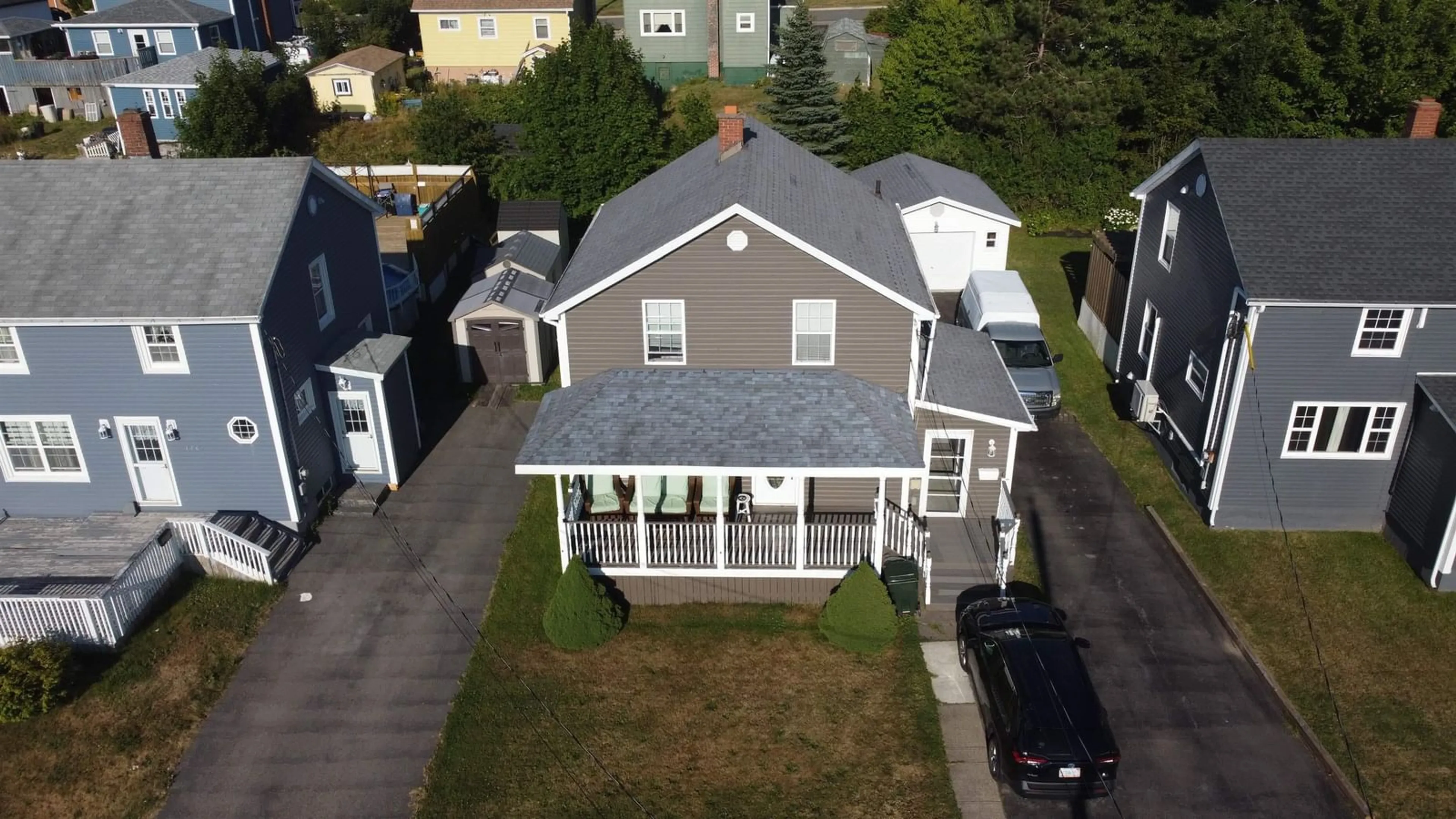 A pic from outside/outdoor area/front of a property/back of a property/a pic from drone, street for 112 St Anns St, Sydney Nova Scotia B1N 1A7