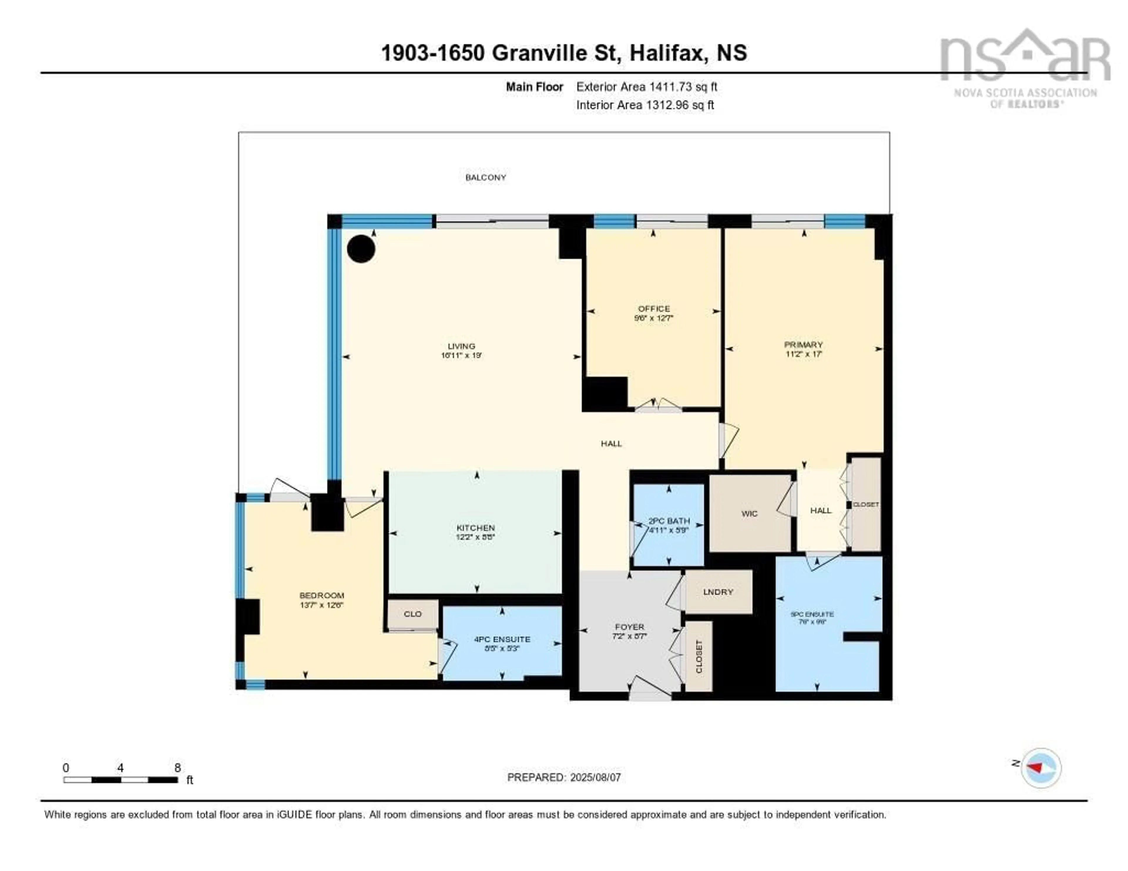Floor plan for 1650 Granville St #1903, Halifax Nova Scotia B3J 0E1