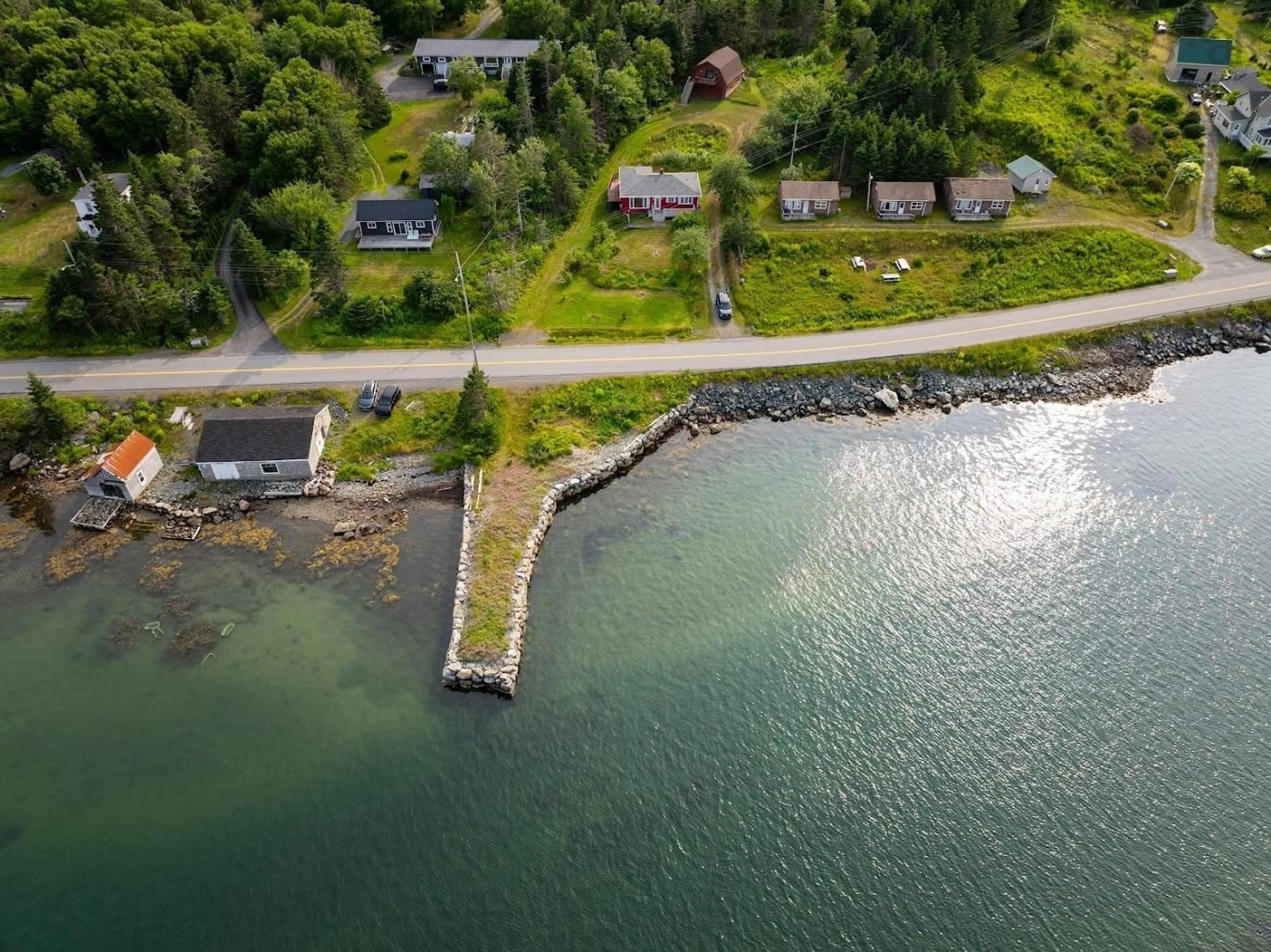 A pic from outside/outdoor area/front of a property/back of a property/a pic from drone, water/lake/river/ocean view for 1680 West Jeddore Rd, West Jeddore Nova Scotia B0J 2L0