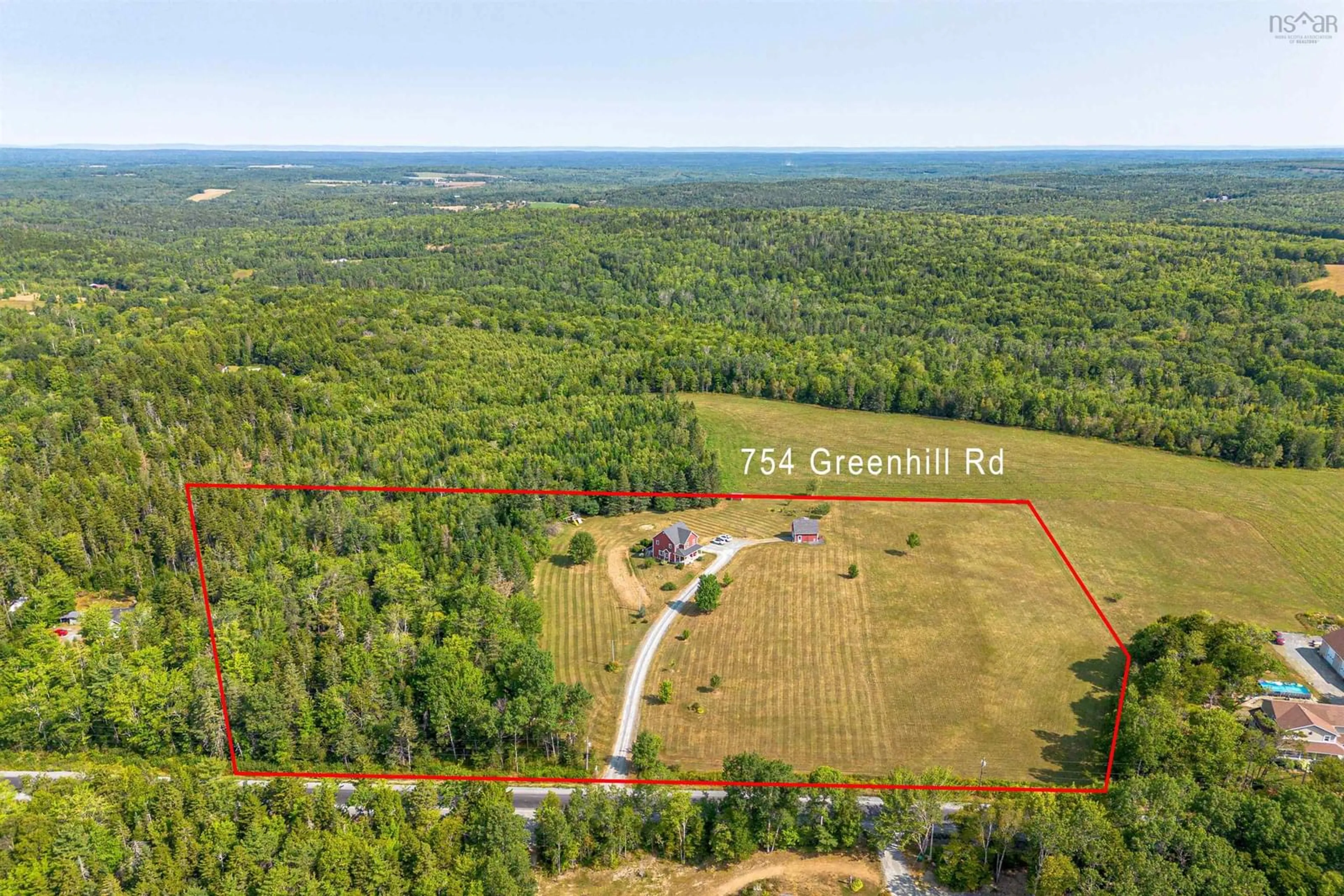 A pic from outside/outdoor area/front of a property/back of a property/a pic from drone, forest/trees view for 754 Greenhill Rd, Greenhill Nova Scotia B0N 2A0