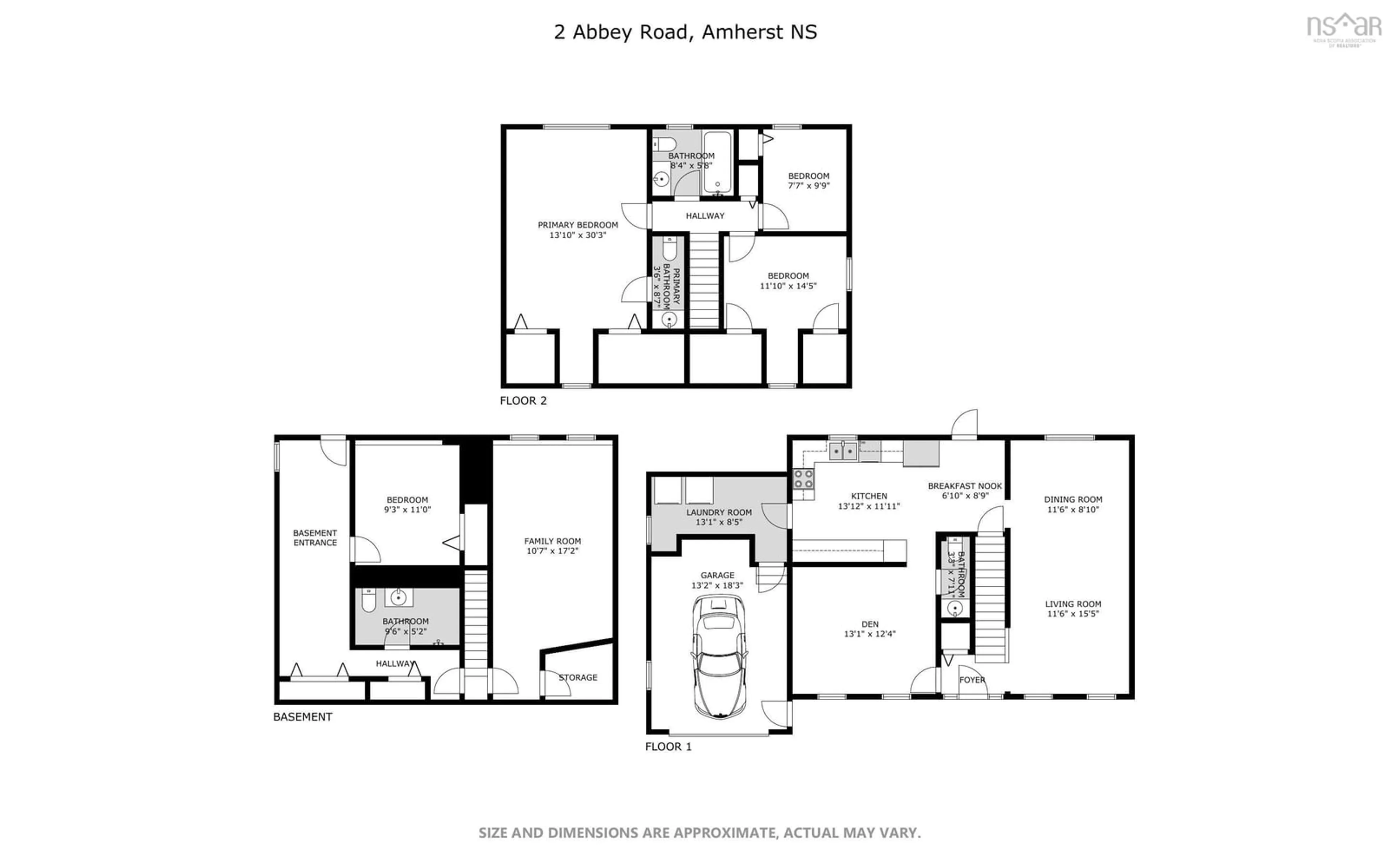 Floor plan for 2 Abbey Rd, Amherst Nova Scotia B4H 4T2