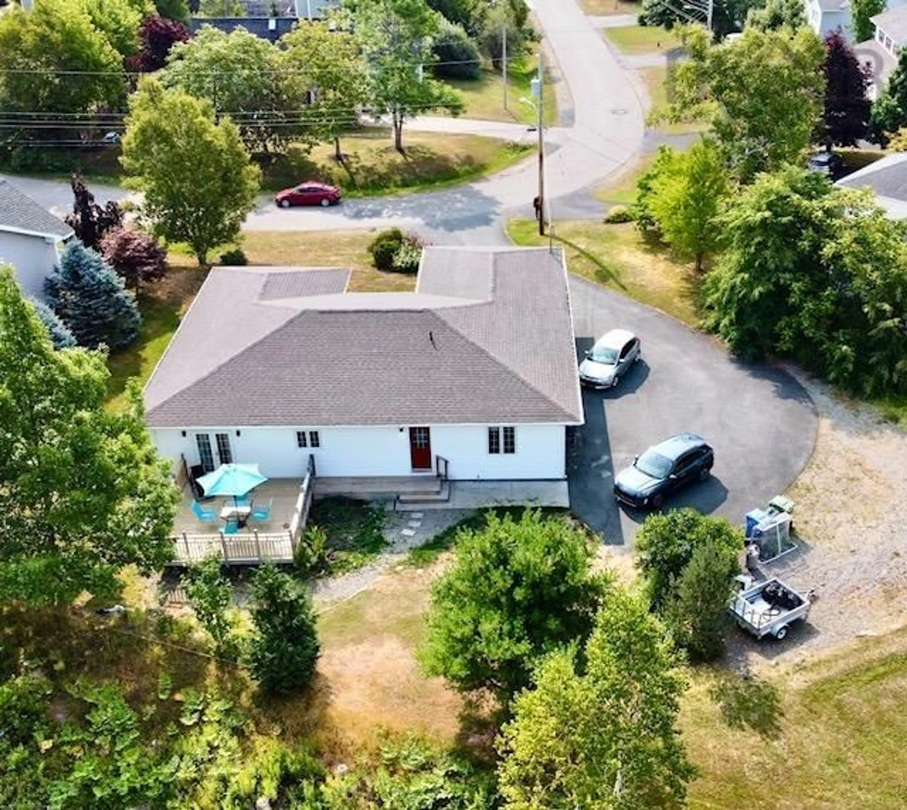 A pic from outside/outdoor area/front of a property/back of a property/a pic from drone, street for 52 Amberwood Cres, Westmount Nova Scotia B1P 2J8