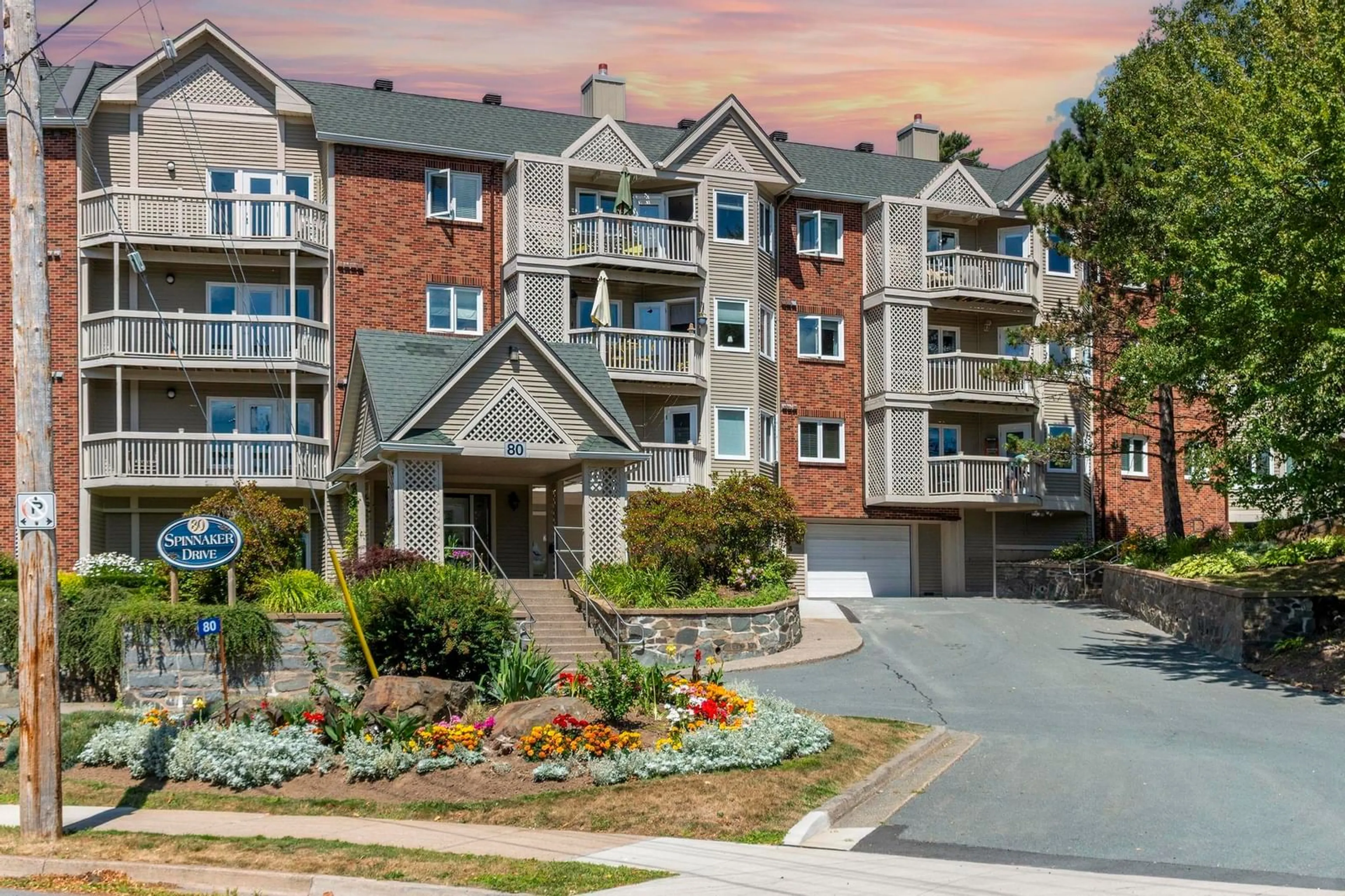 A pic from outside/outdoor area/front of a property/back of a property/a pic from drone, mountain view for 80 Spinnaker Dr #301, Halifax Nova Scotia B3N 3B5