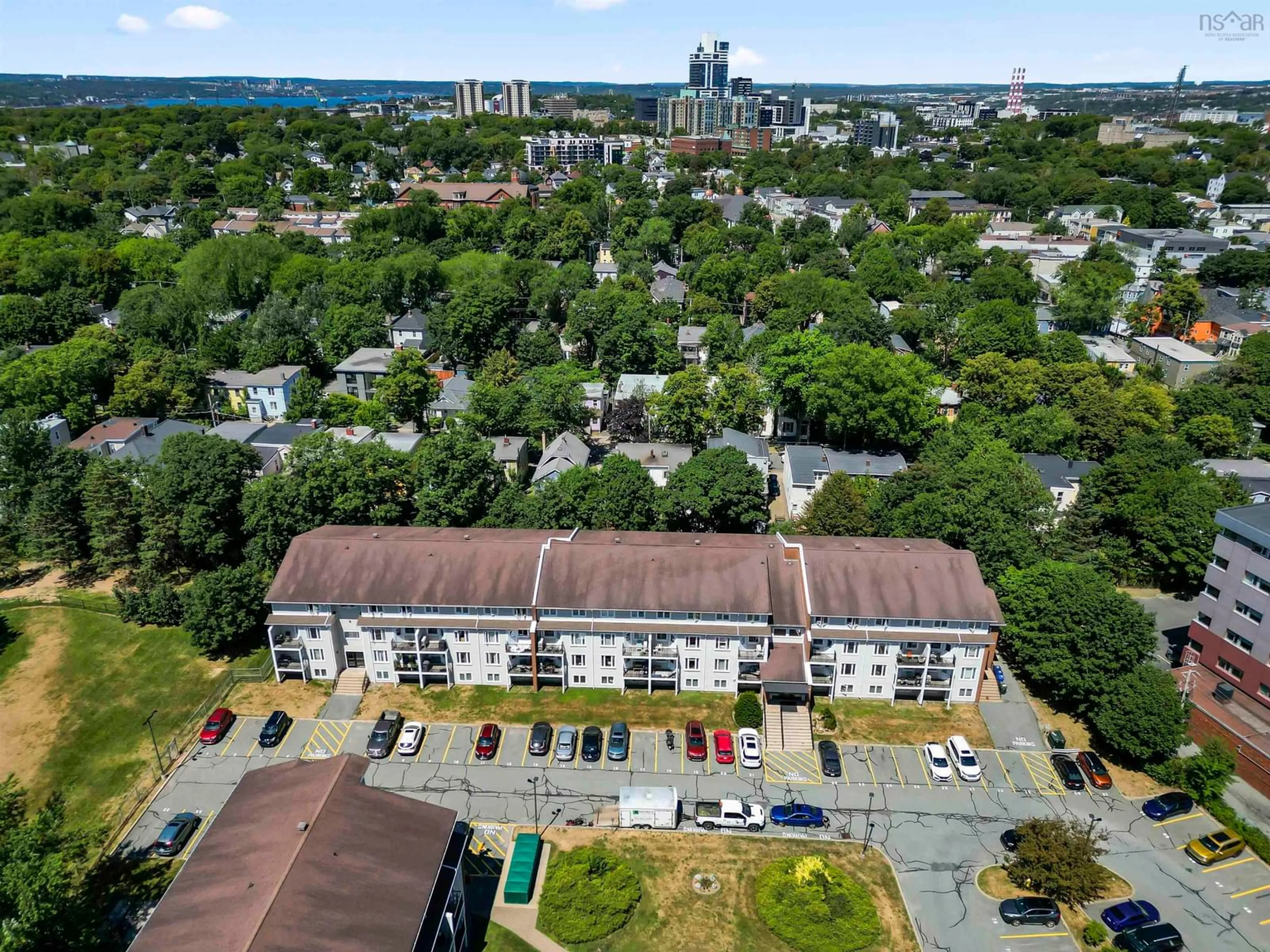 A pic from outside/outdoor area/front of a property/back of a property/a pic from drone, city buildings view from balcony for 2080 Quingate Pl #210, Halifax Nova Scotia B3L 4R9