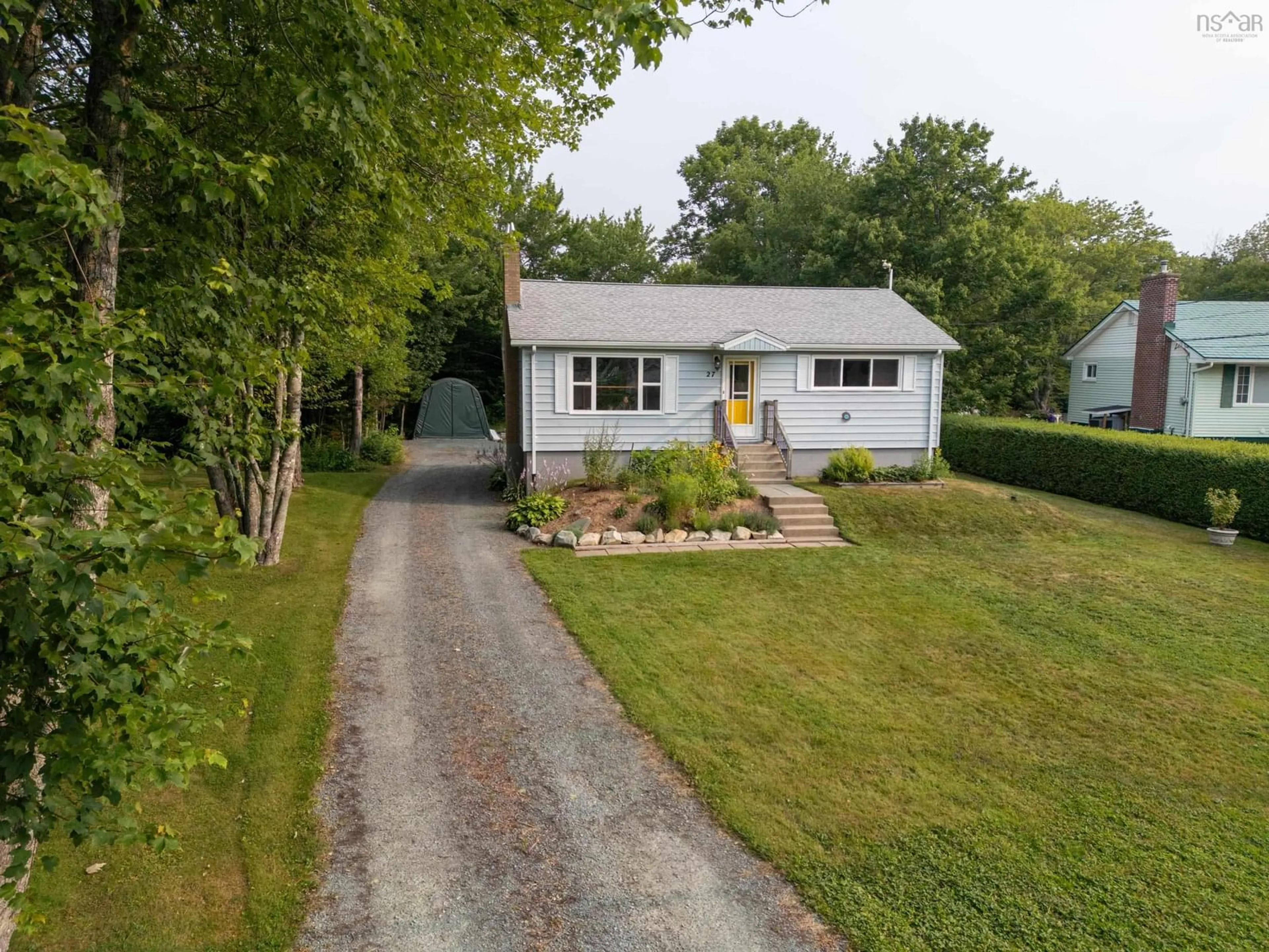 A pic from outside/outdoor area/front of a property/back of a property/a pic from drone, street for 27 Greenvale Cres, Dartmouth Nova Scotia B2Z 1H8