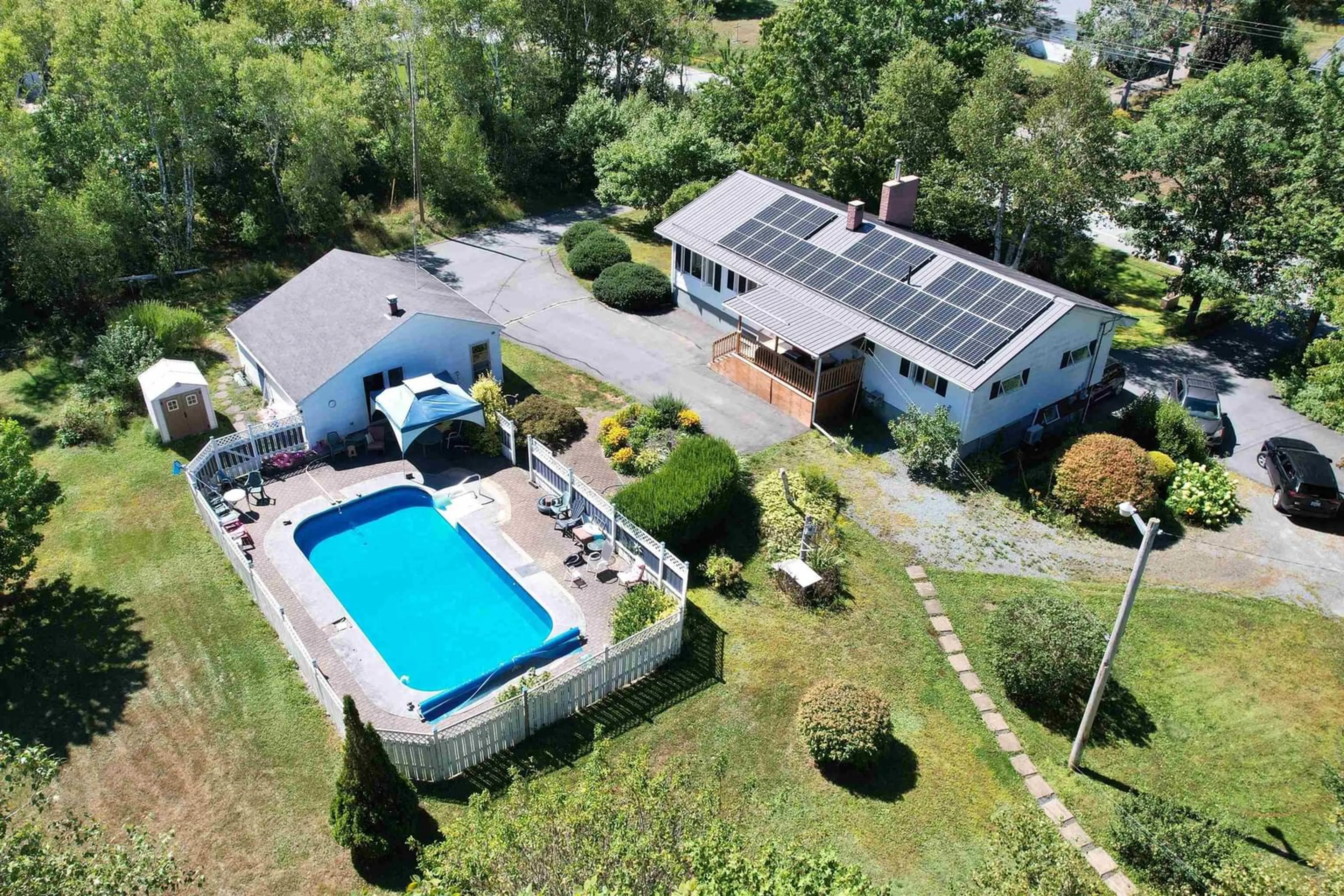 A pic from outside/outdoor area/front of a property/back of a property/a pic from drone, water/lake/river/ocean view for 15933 Highway 3, Hebbville Nova Scotia B4V 6Y1