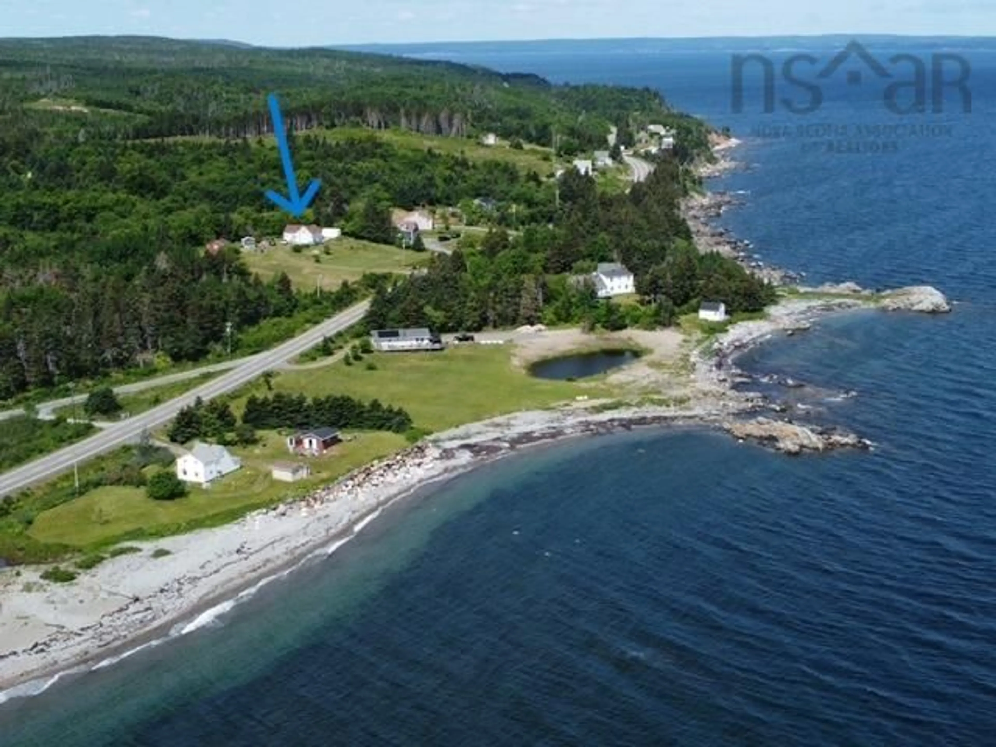 A pic from outside/outdoor area/front of a property/back of a property/a pic from drone, water/lake/river/ocean view for 5863 Highway 16 Queensport, Queensport Nova Scotia B0H 1N0