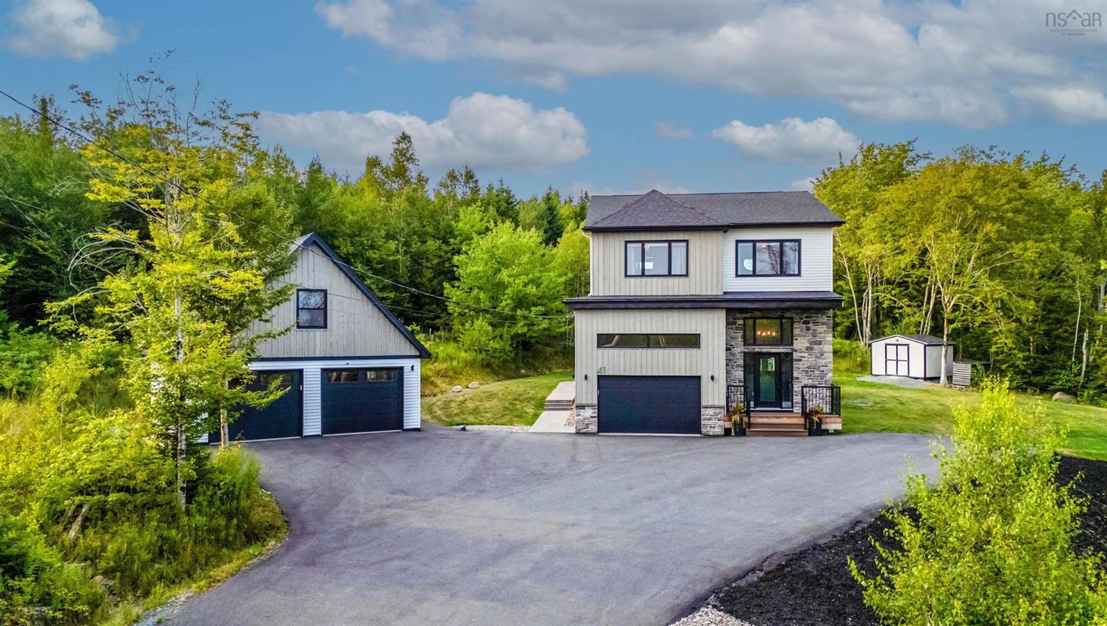 A pic from outside/outdoor area/front of a property/back of a property/a pic from drone, street for 41 Mccabe Lake Dr, Middle Sackville Nova Scotia B4E 0M9