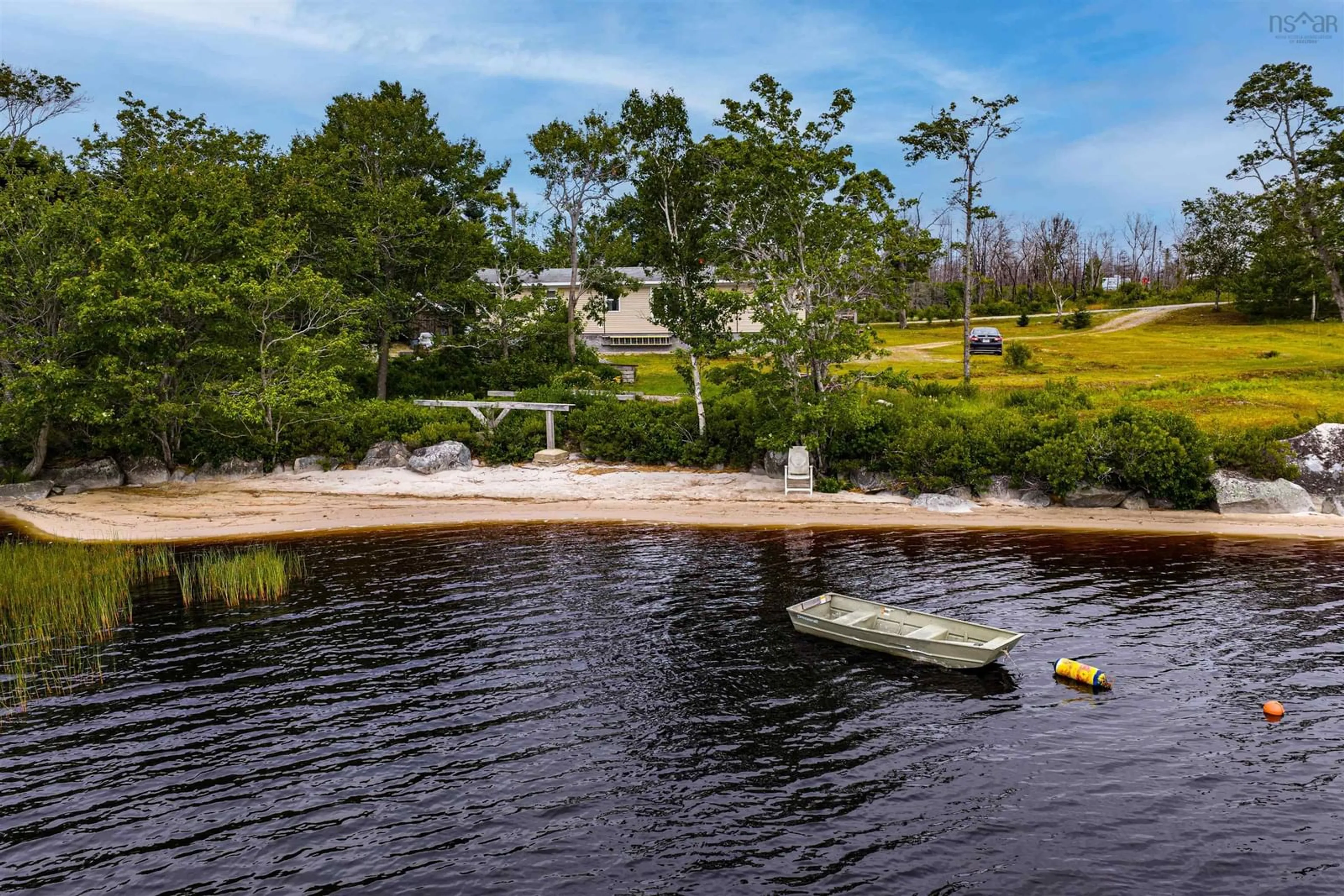 A pic from outside/outdoor area/front of a property/back of a property/a pic from drone, water/lake/river/ocean view for 231 Scotia Dr, Goose Lake Nova Scotia B0W 1G0