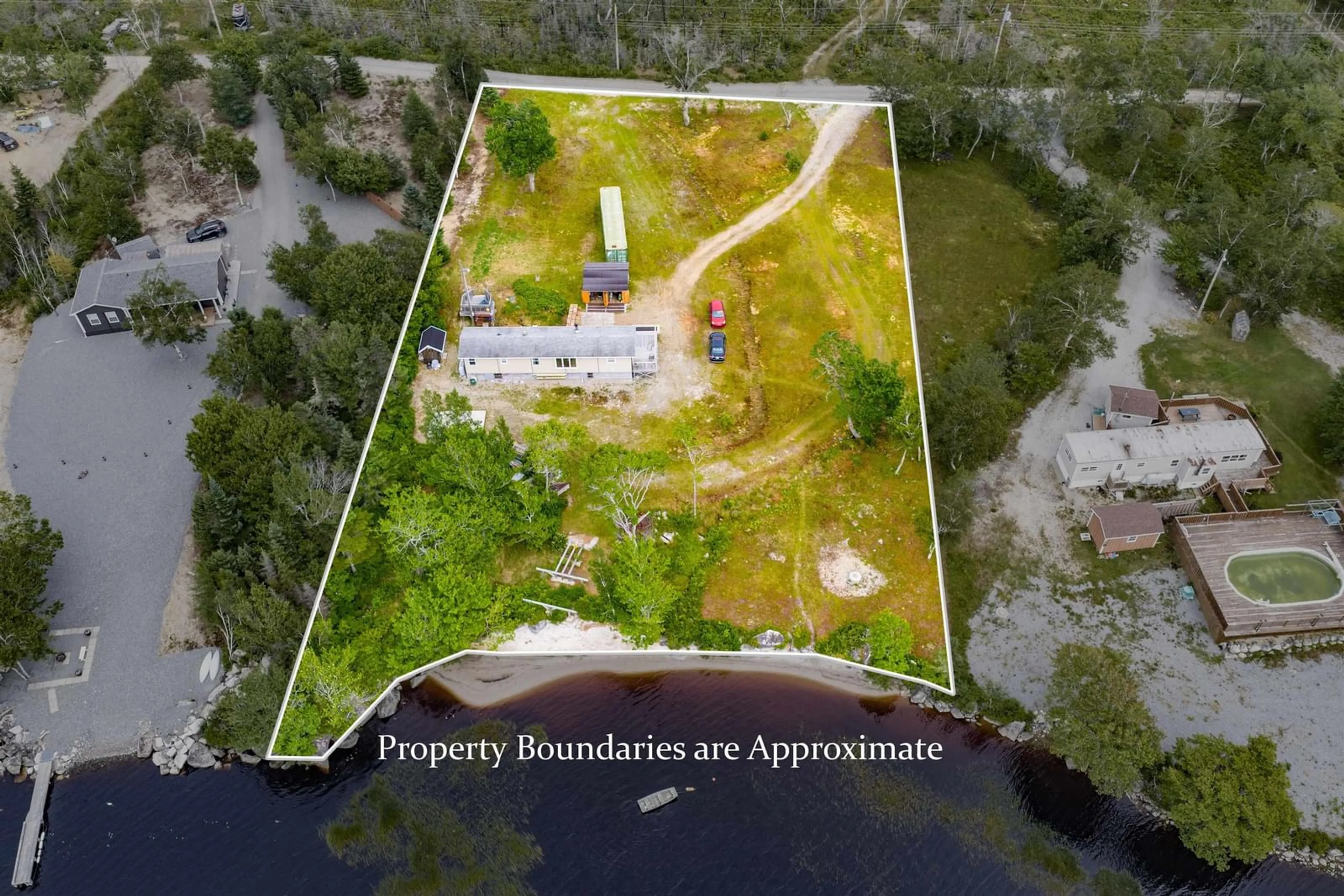 A pic from outside/outdoor area/front of a property/back of a property/a pic from drone, water/lake/river/ocean view for 231 Scotia Dr, Goose Lake Nova Scotia B0W 1G0