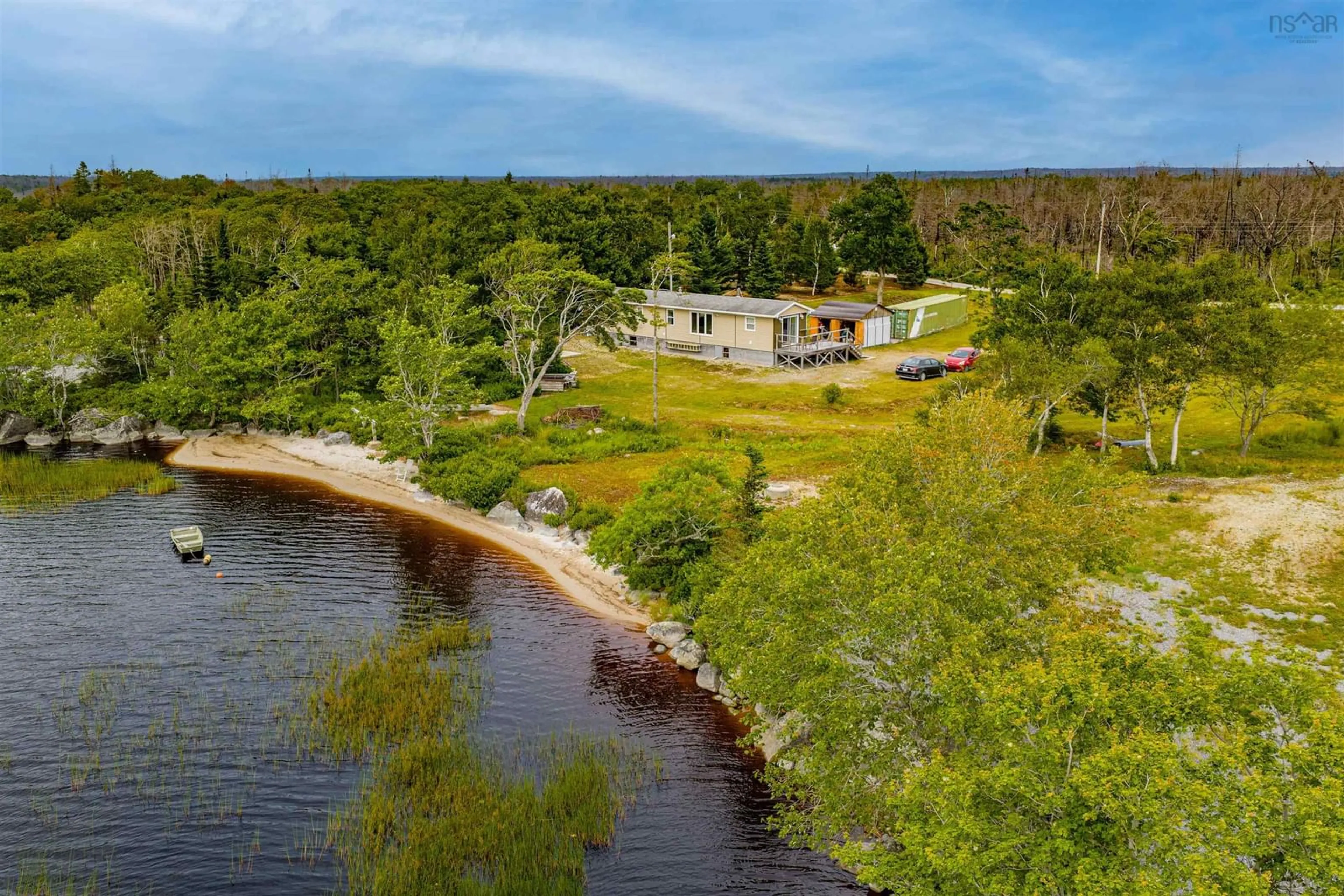 A pic from outside/outdoor area/front of a property/back of a property/a pic from drone, water/lake/river/ocean view for 231 Scotia Dr, Goose Lake Nova Scotia B0W 1G0
