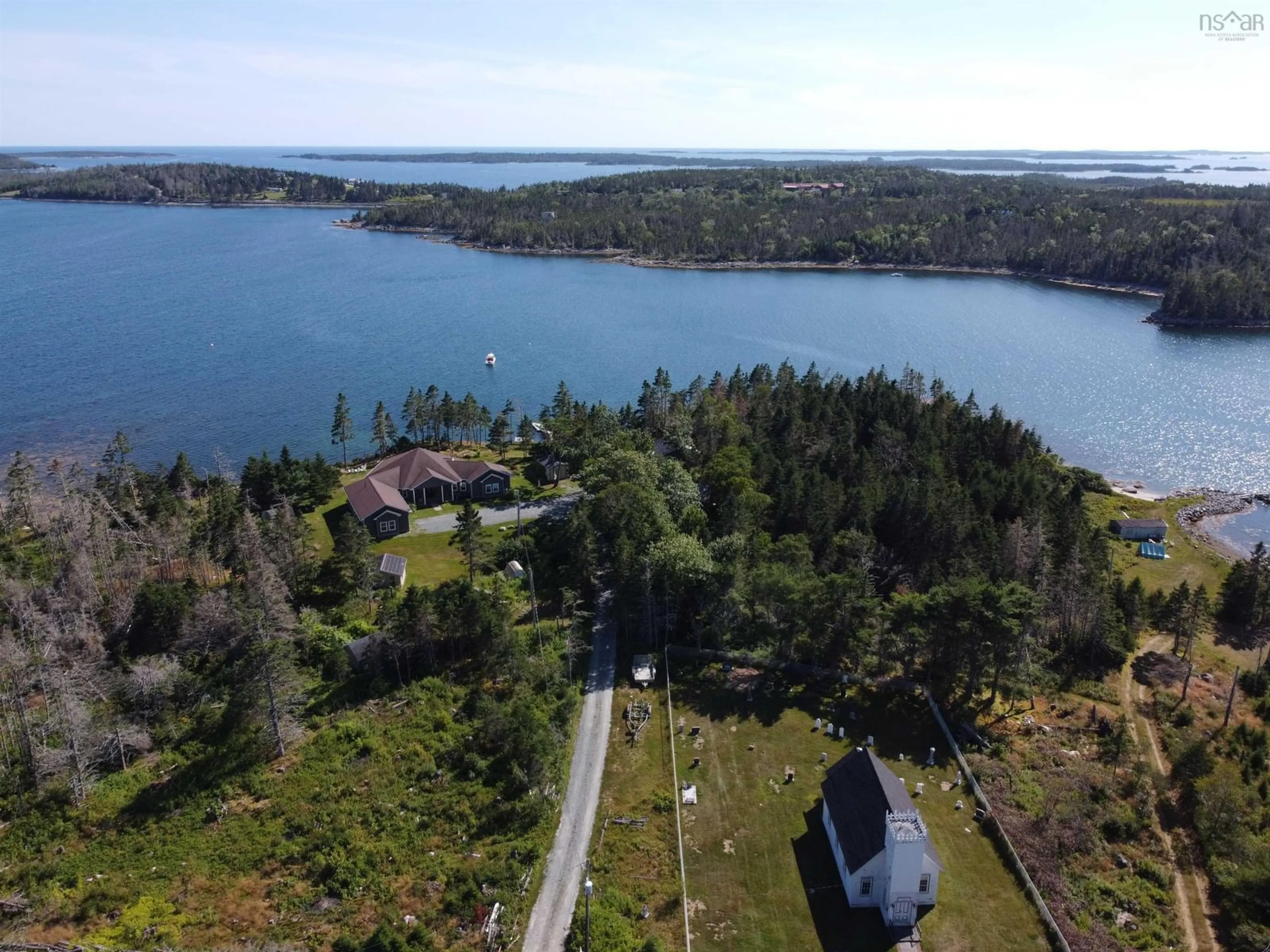 A pic from outside/outdoor area/front of a property/back of a property/a pic from drone, water/lake/river/ocean view for 30 & 32 Lofty Pine Rd, Popes Harbour Nova Scotia B0J 3H0