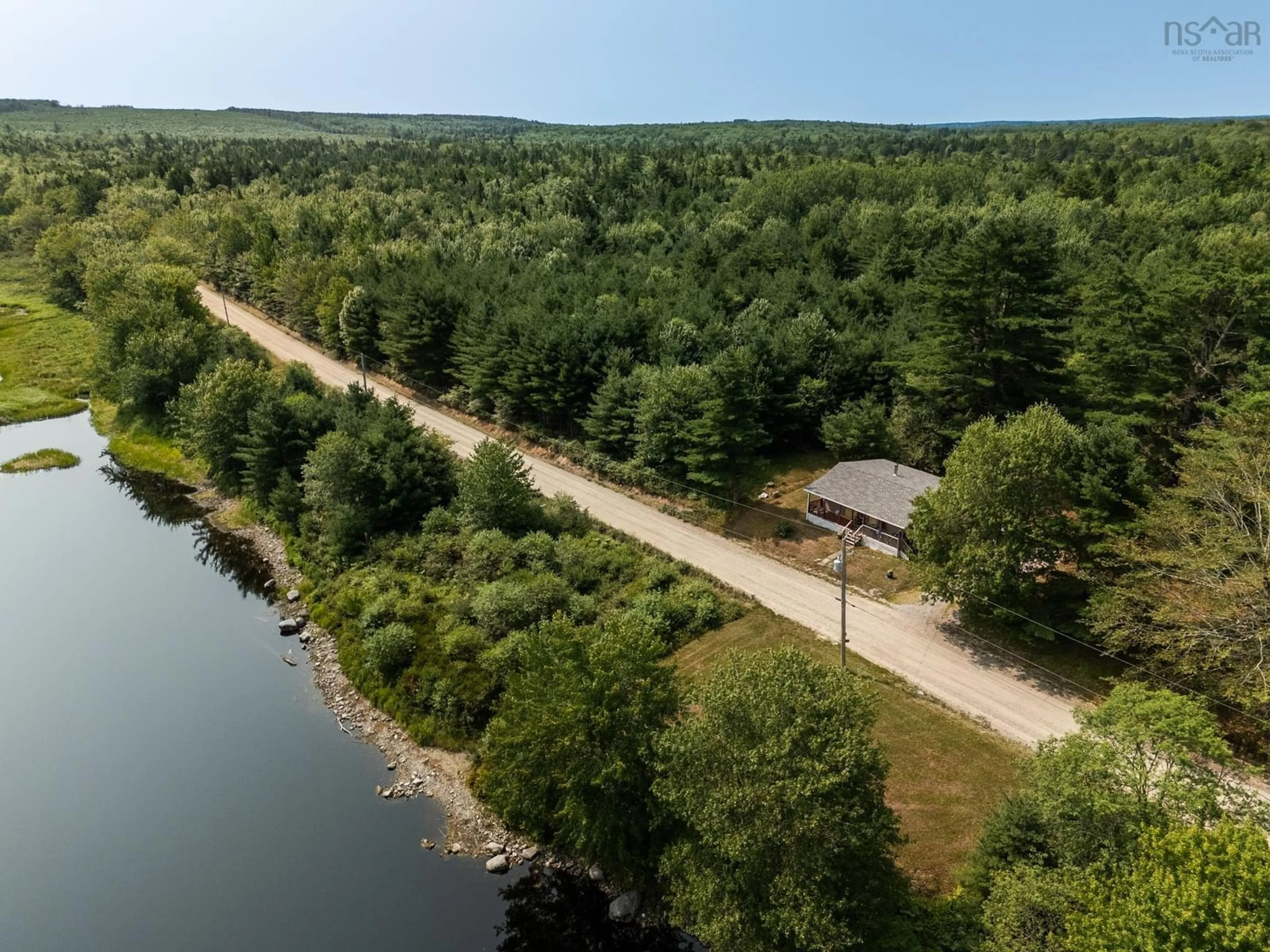 A pic from outside/outdoor area/front of a property/back of a property/a pic from drone, water/lake/river/ocean view for 545 Depot Rd, East Kemptville Nova Scotia B5A 5P7