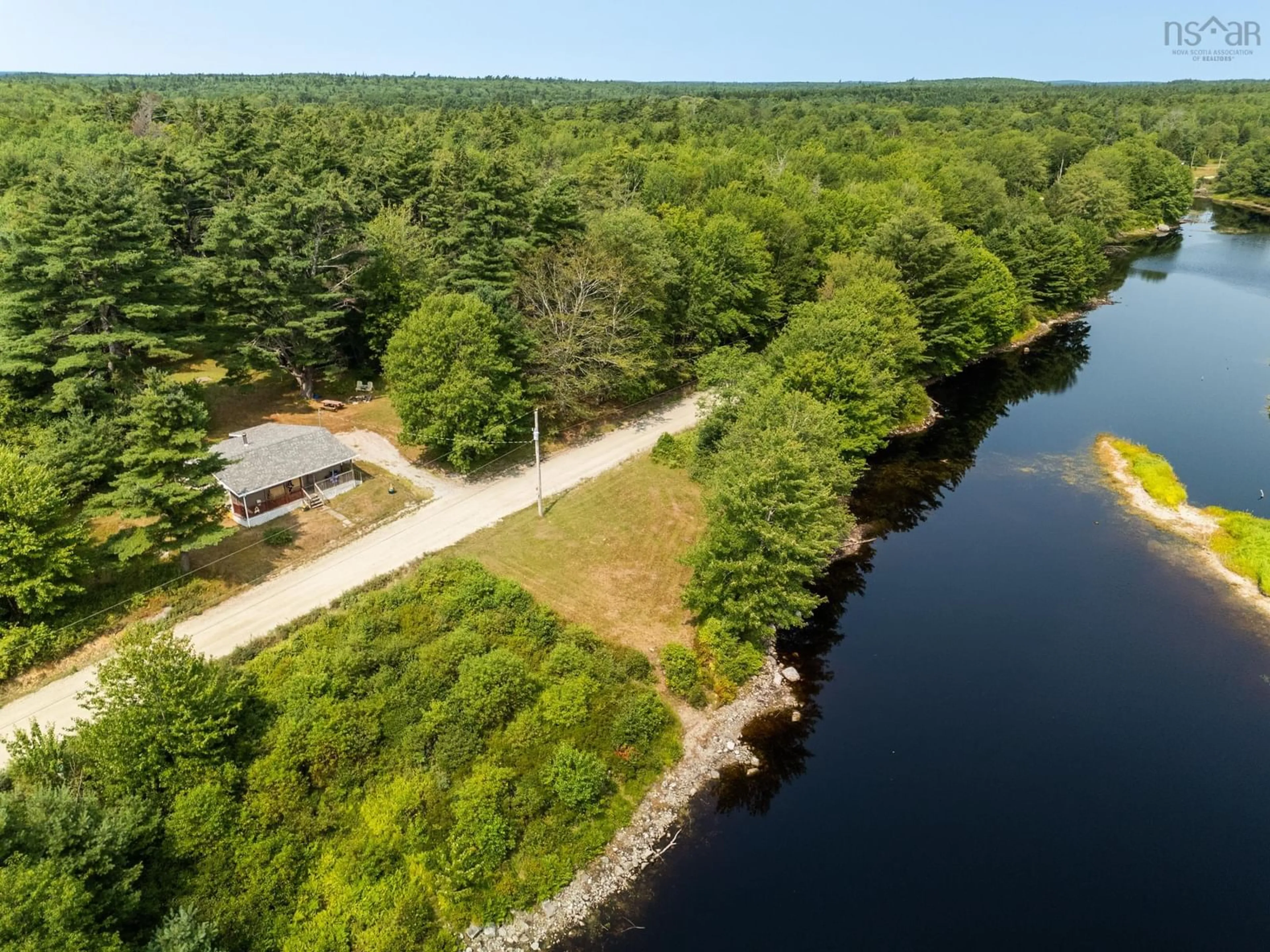 A pic from outside/outdoor area/front of a property/back of a property/a pic from drone, water/lake/river/ocean view for 545 Depot Rd, East Kemptville Nova Scotia B5A 5P7