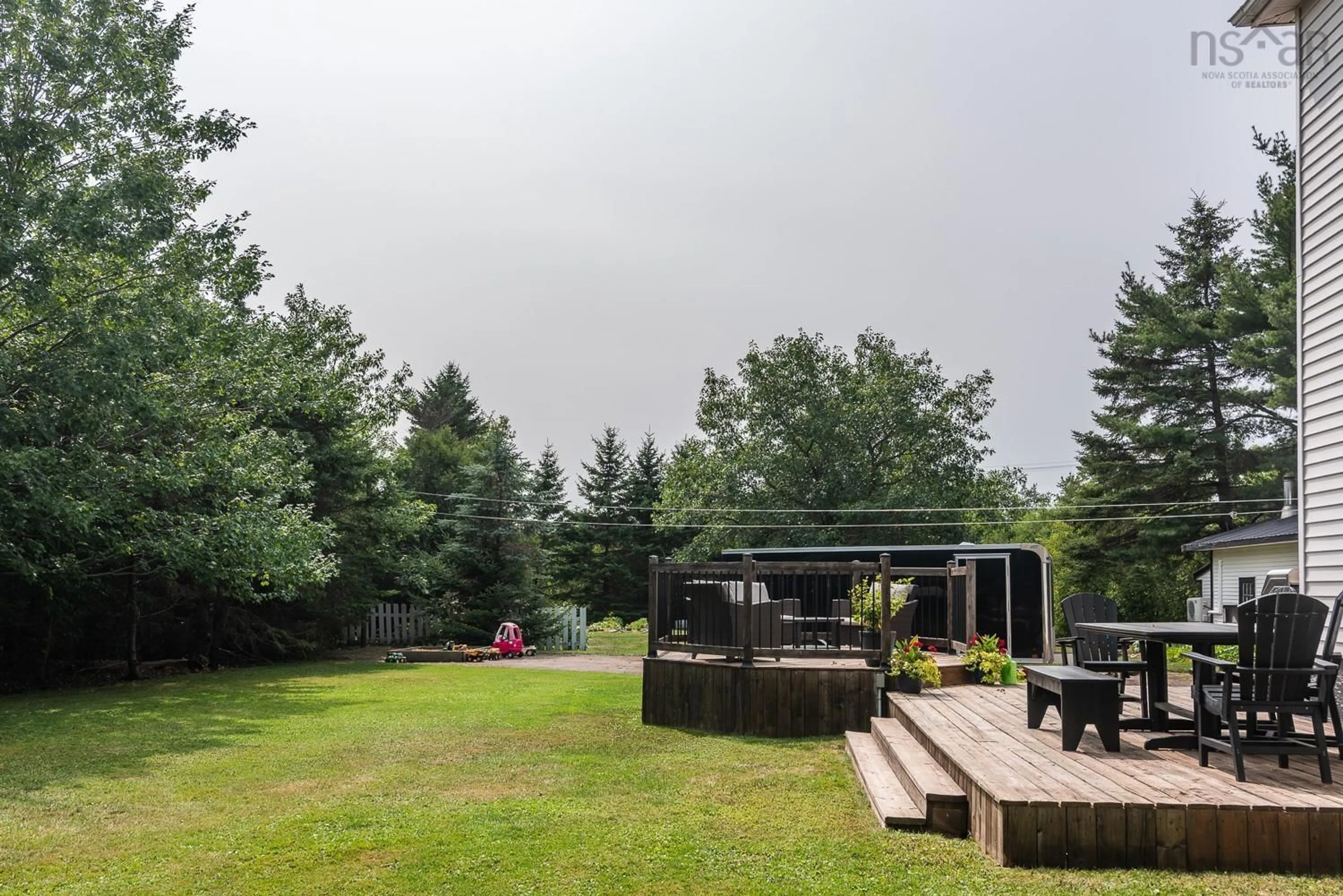 Patio, forest/trees view for 538 Highway 2, Brookfield Nova Scotia B0N 1C0