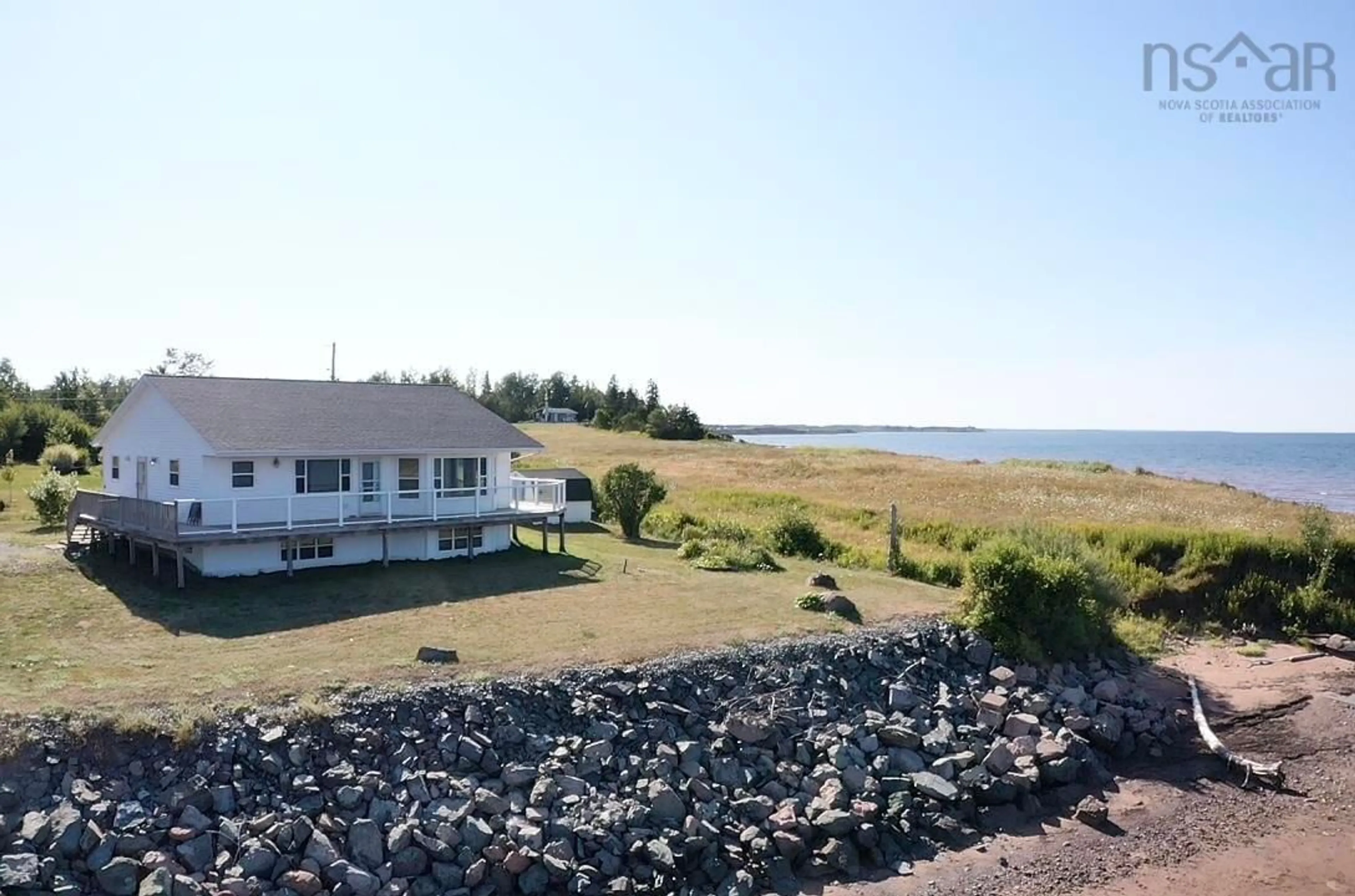 A pic from outside/outdoor area/front of a property/back of a property/a pic from drone, water/lake/river/ocean view for 13 Sunrise Blvd, Pugwash Nova Scotia B0K 1L0