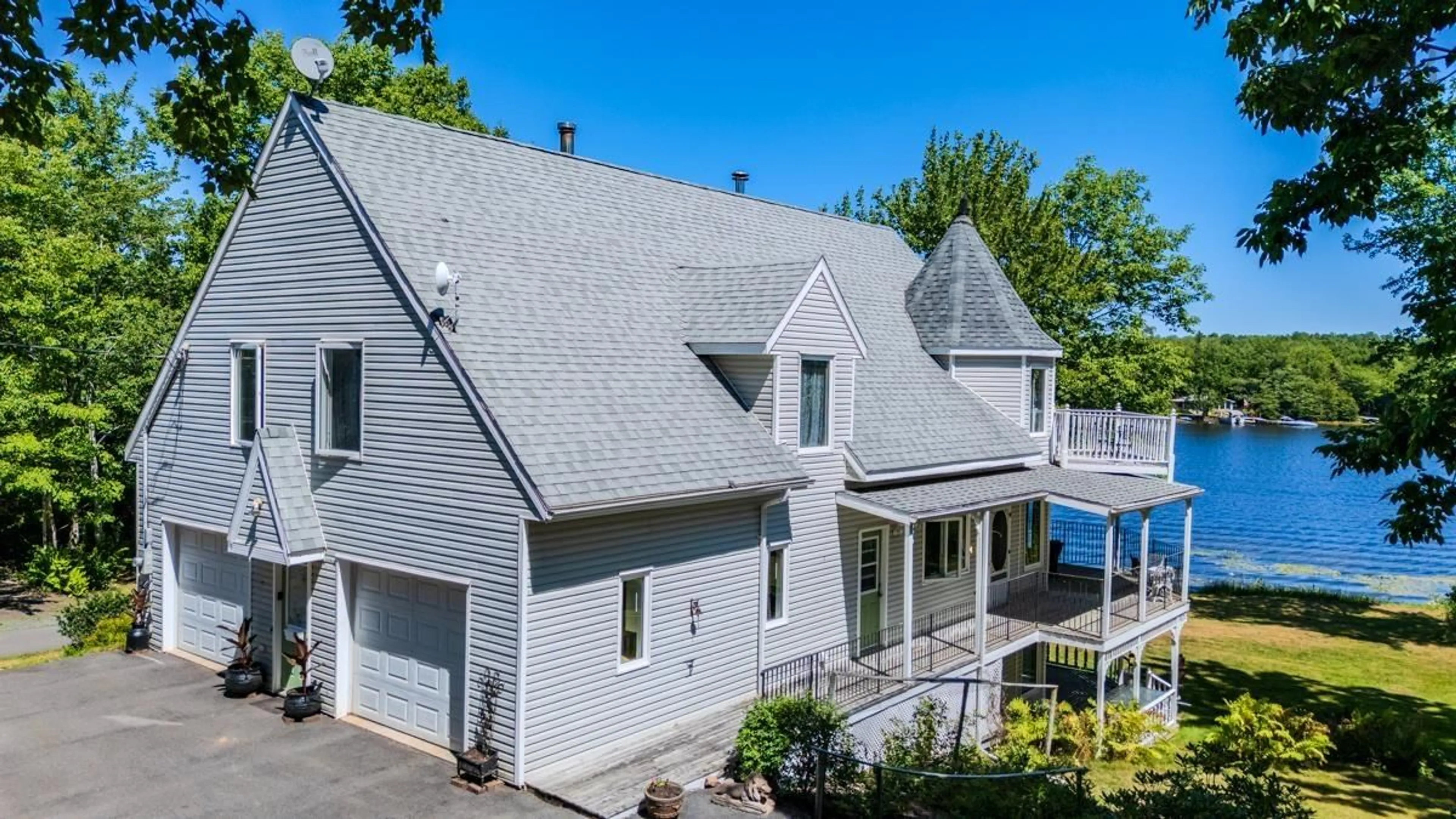 A pic from outside/outdoor area/front of a property/back of a property/a pic from drone, water/lake/river/ocean view for 209 Shortts Lake West Rd, Shortts Lake Nova Scotia B0N 1C0