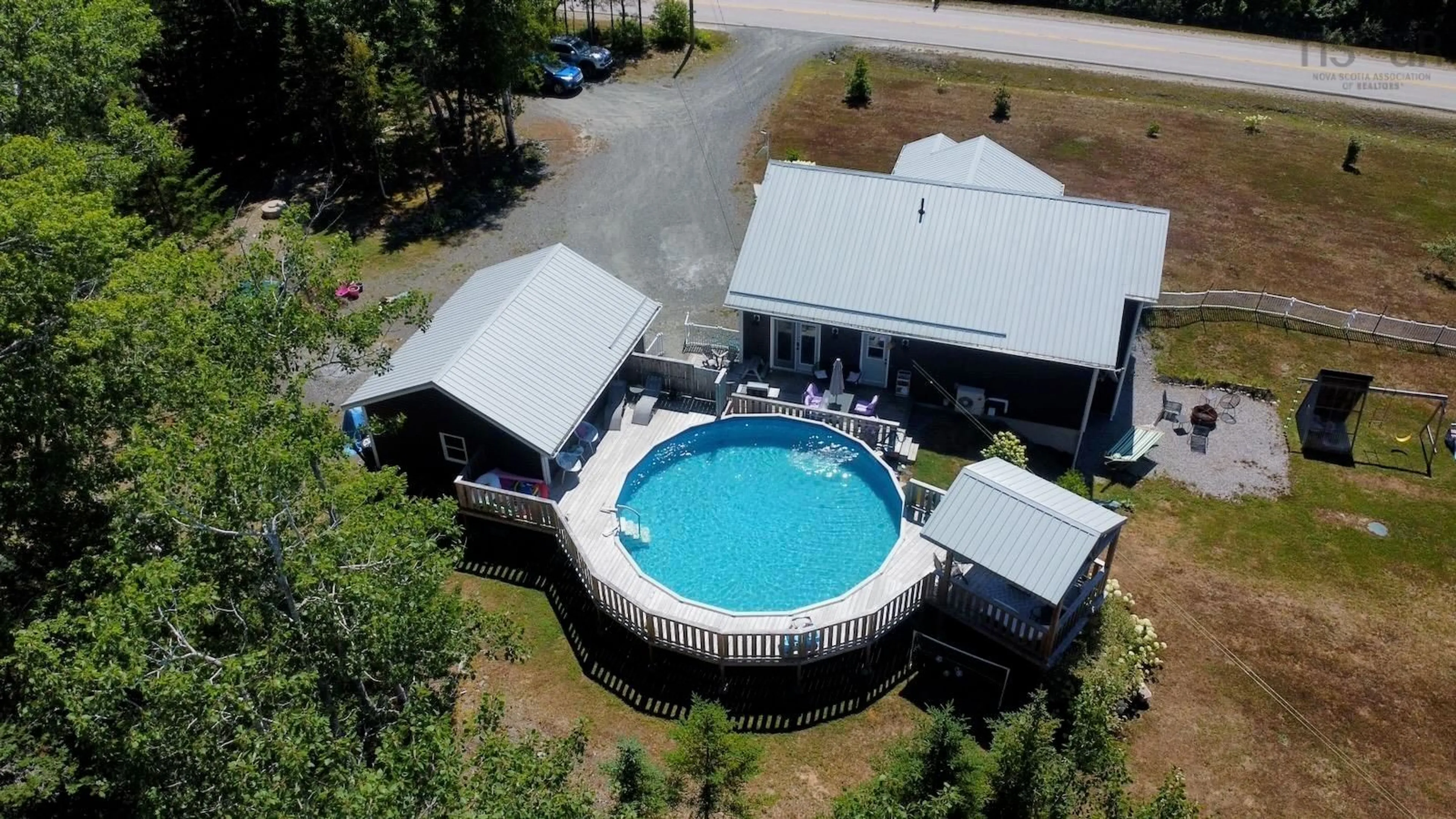 A pic from outside/outdoor area/front of a property/back of a property/a pic from drone, water/lake/river/ocean view for 3389 340 Hwy, Carleton Nova Scotia B5A 5P8