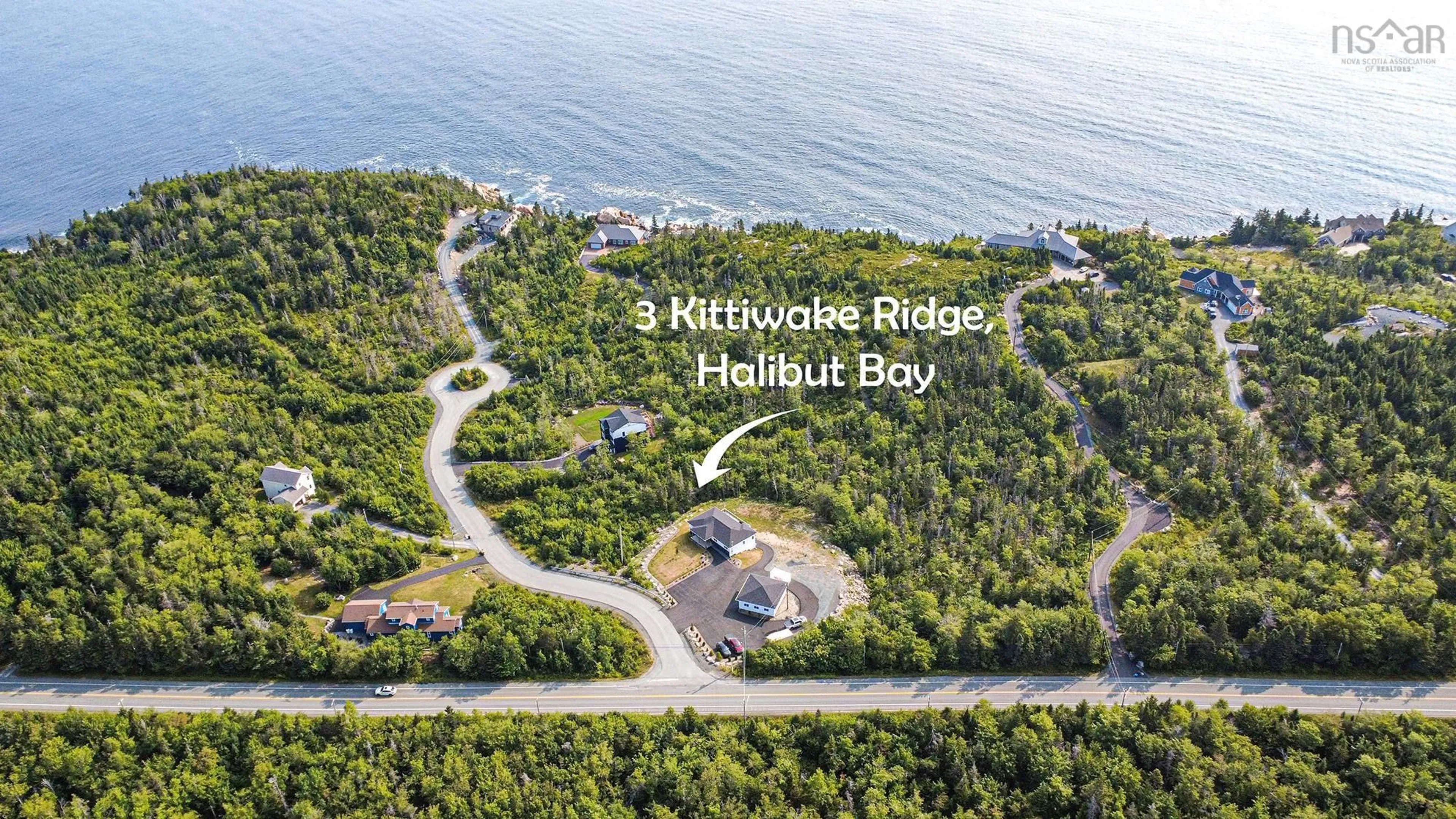 A pic from outside/outdoor area/front of a property/back of a property/a pic from drone, water/lake/river/ocean view for 3 Kittiwake Ridge, Halibut Bay Nova Scotia B2V 1R1