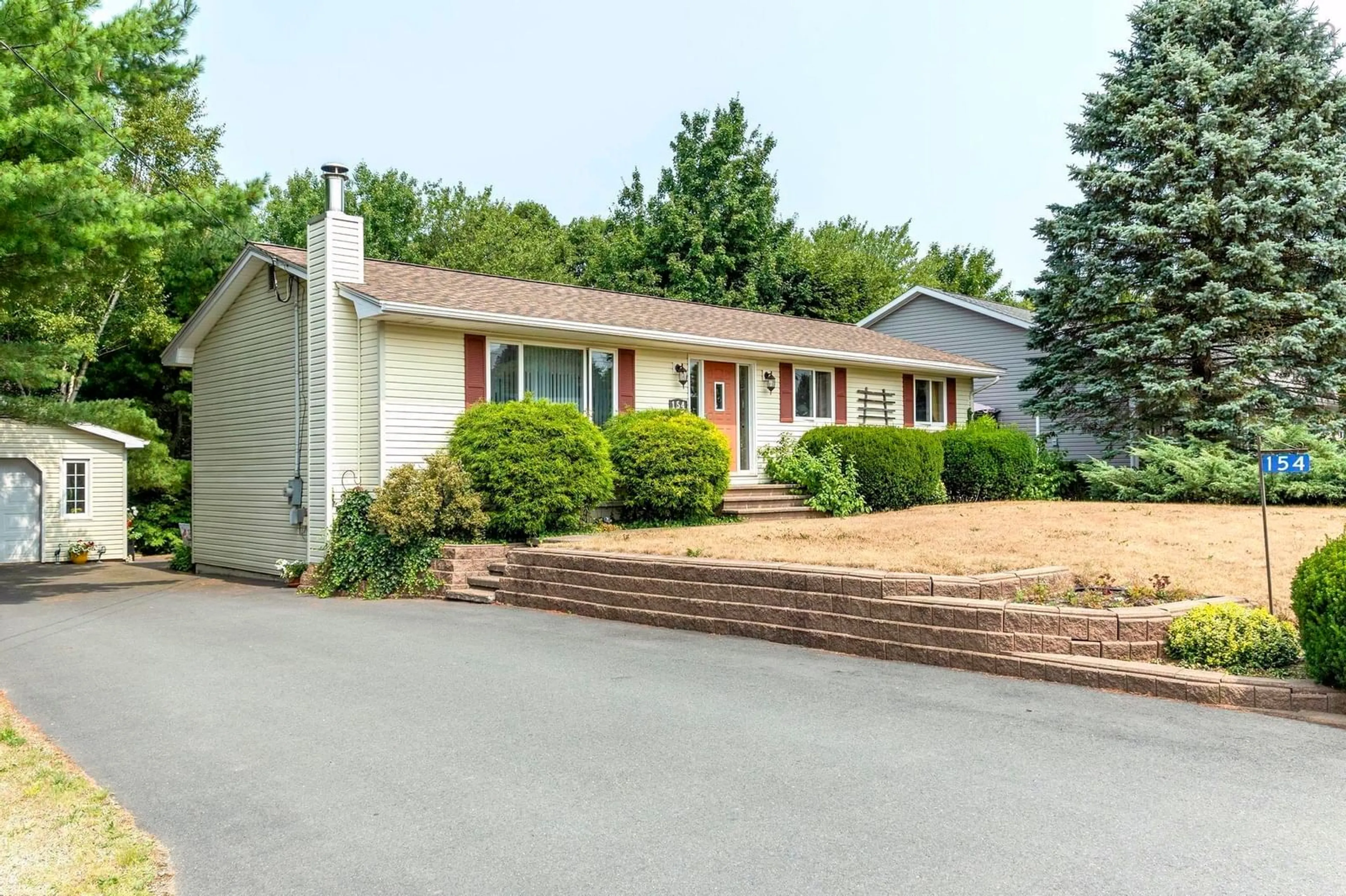 Home with vinyl exterior material, street for 154 Old Farm Lane, New Minas Nova Scotia B4N 4K8