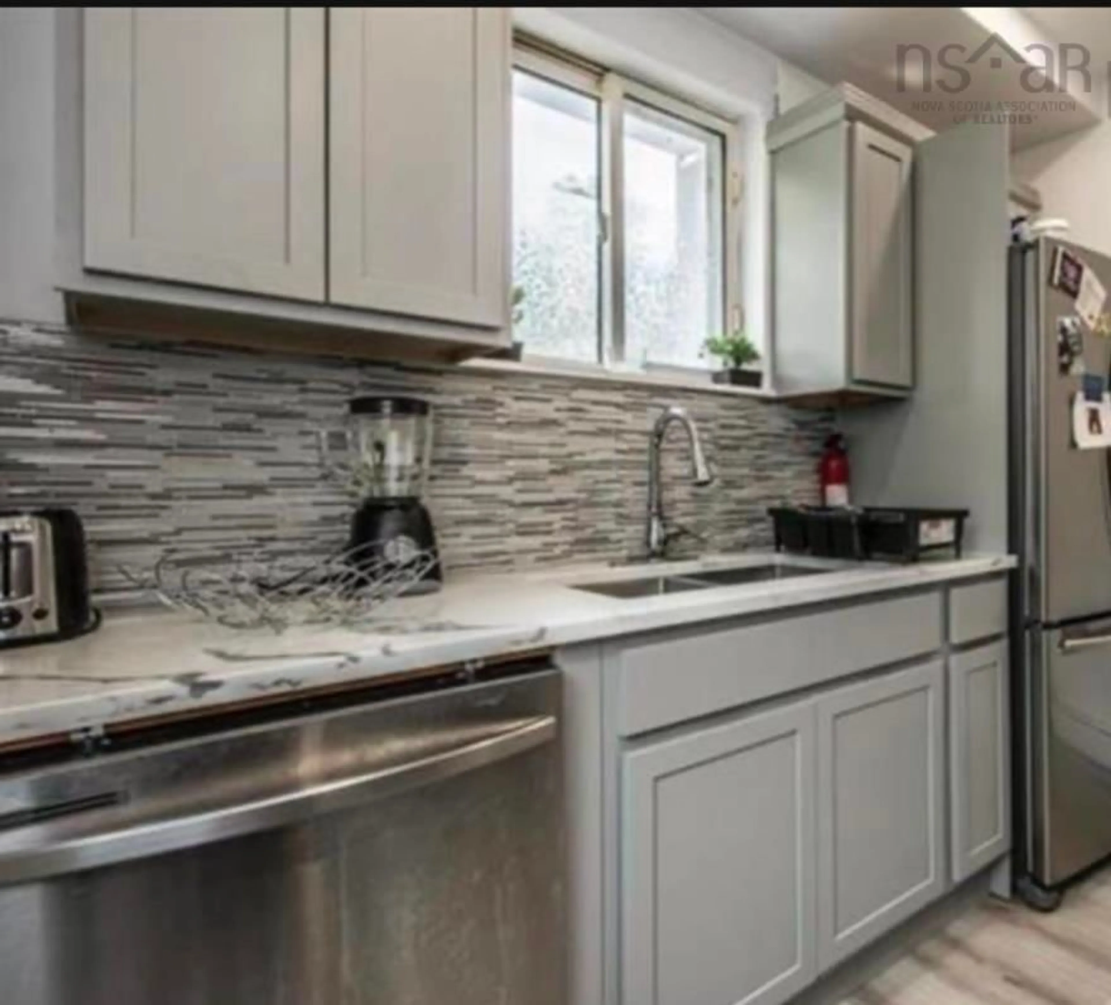 Contemporary kitchen, ceramic/tile floor for 157-159 Crown Dr, Fairmount Nova Scotia B3N 1L2