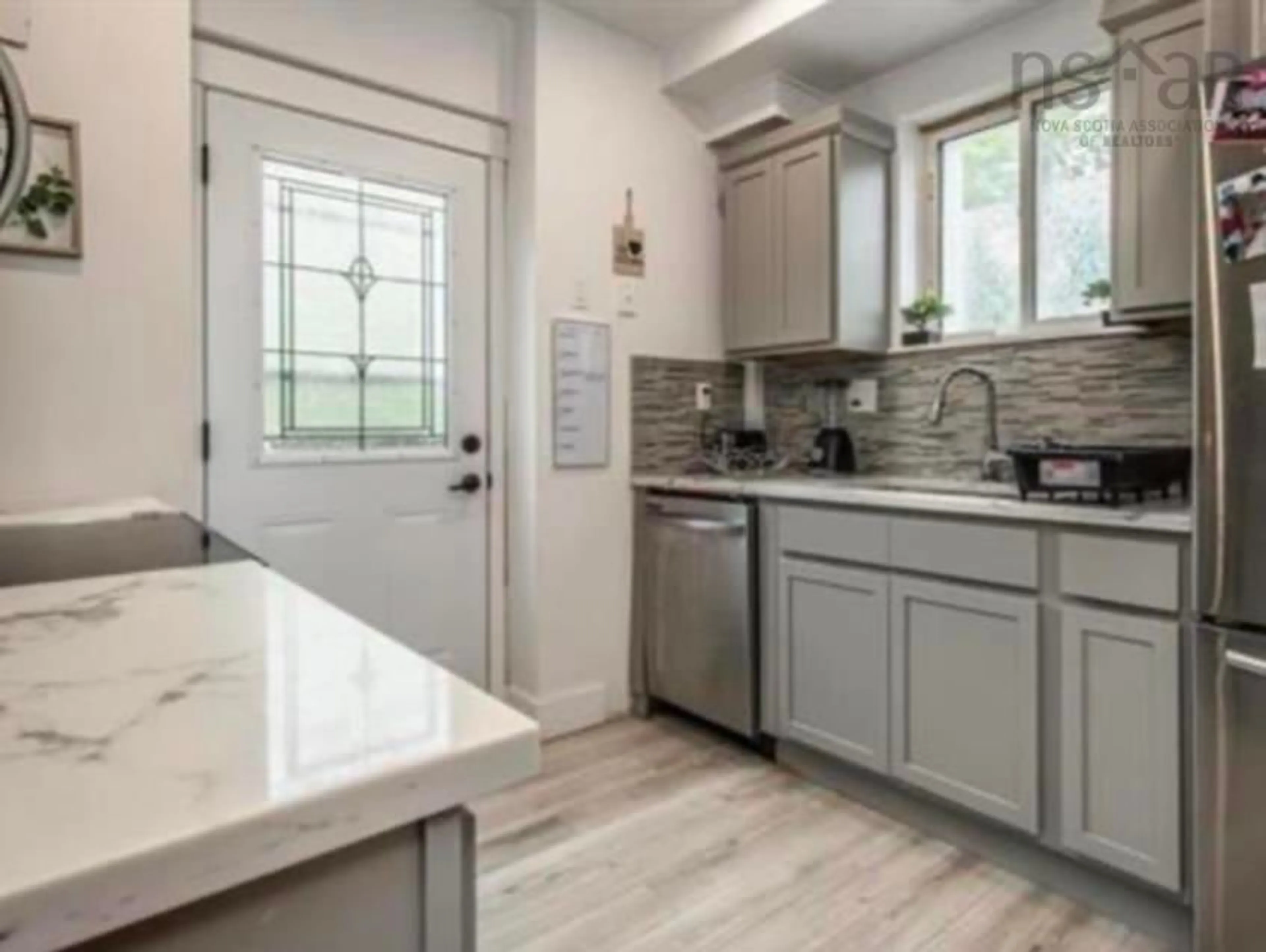 Open concept kitchen, ceramic/tile floor for 157-159 Crown Dr, Fairmount Nova Scotia B3N 1L2