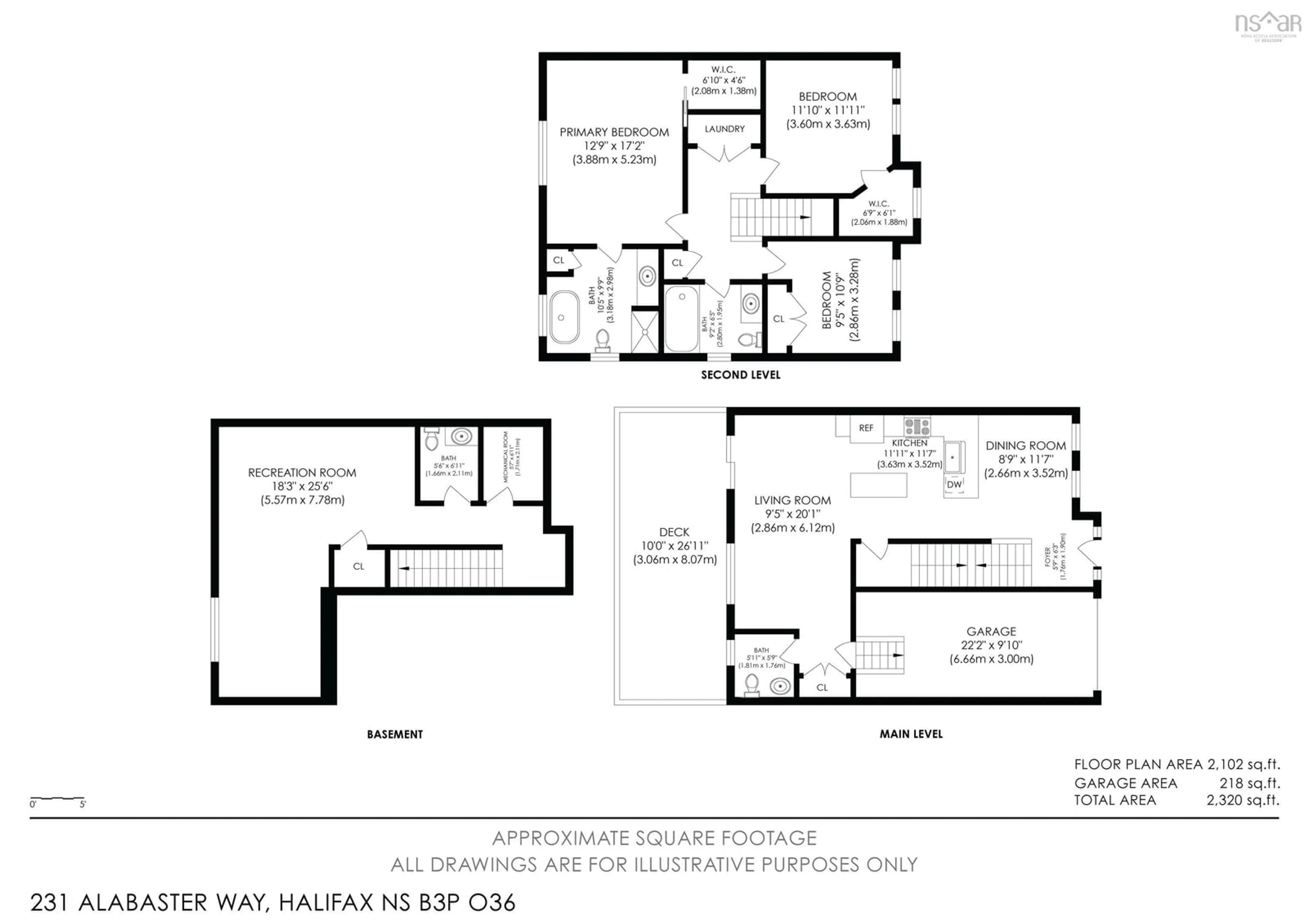 Floor plan for 231 Alabaster Way, Halifax Nova Scotia B3P 0C6