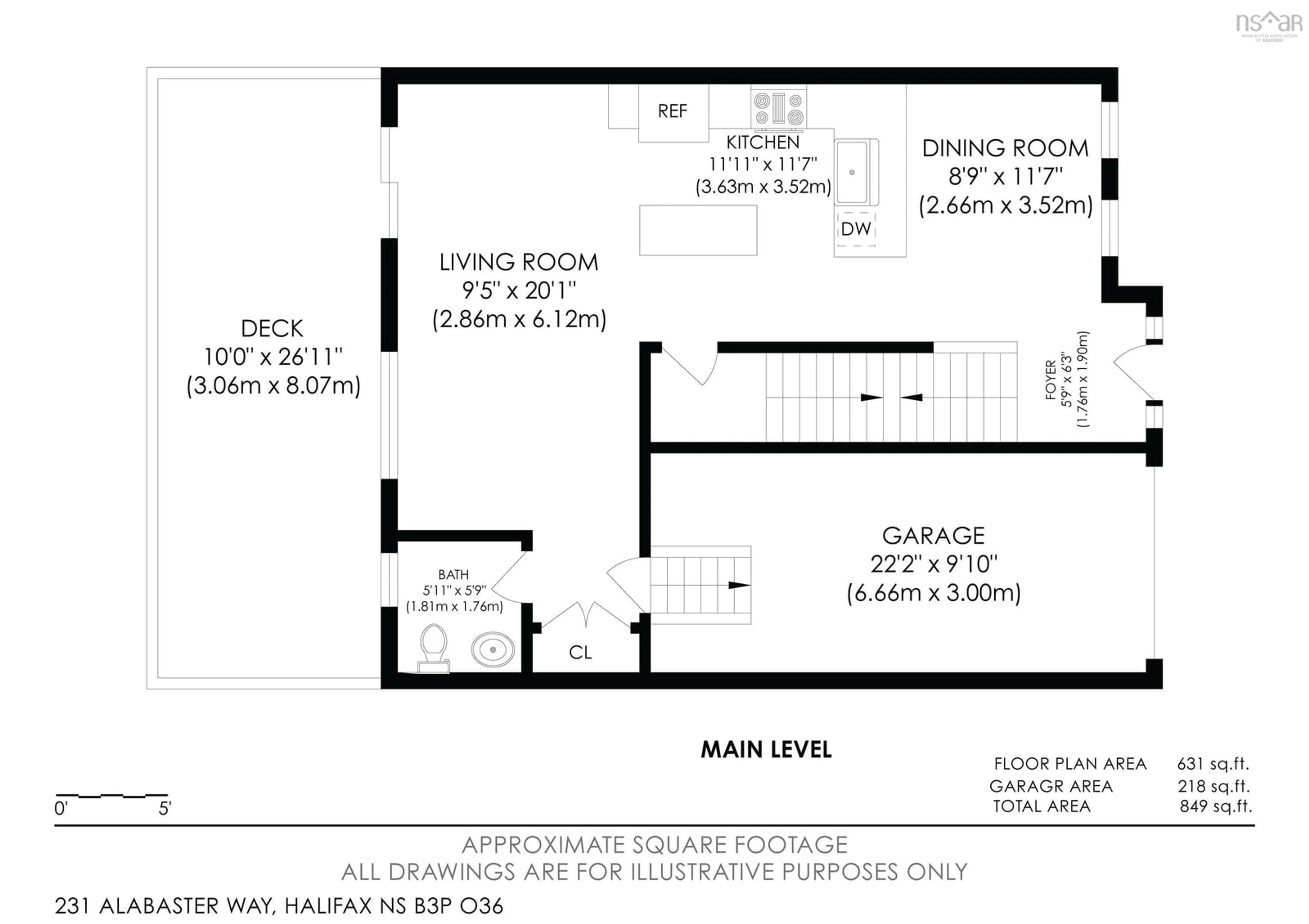 Floor plan for 231 Alabaster Way, Halifax Nova Scotia B3P 0C6