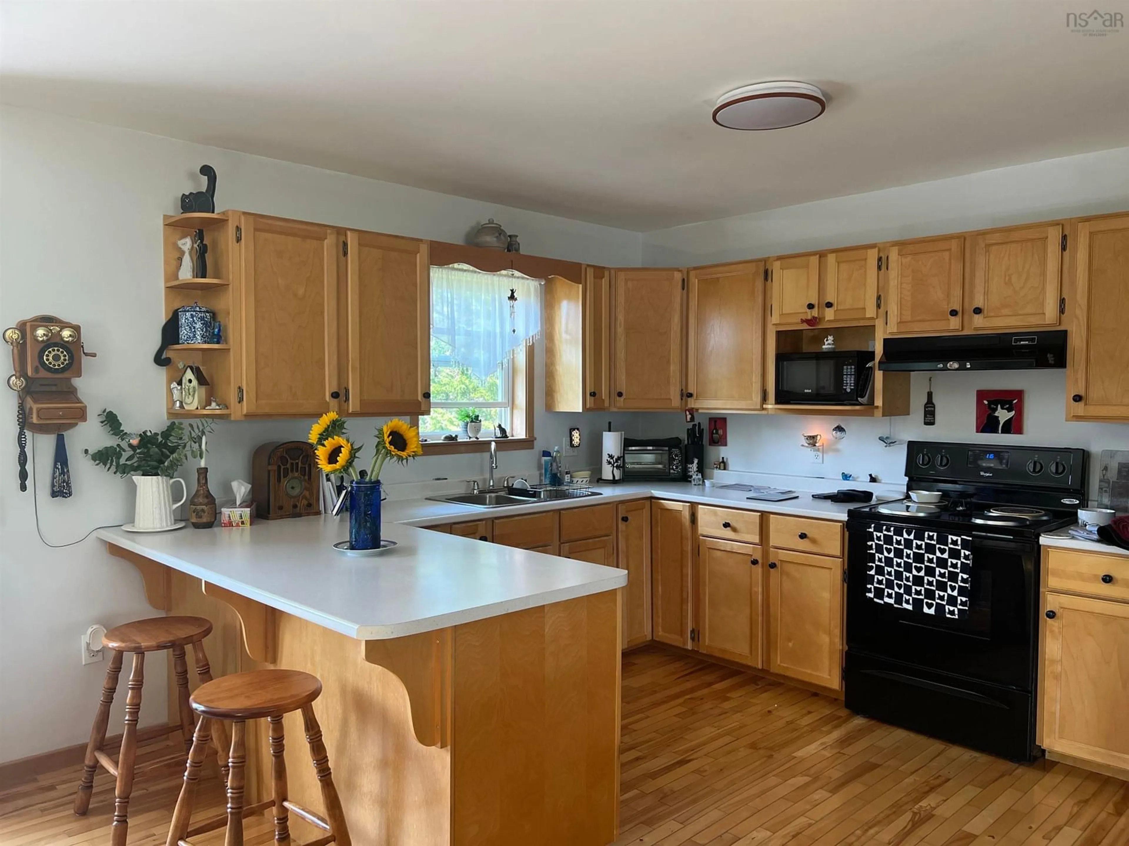 Open concept kitchen, wood/laminate floor for 46 Mary Etta Dr, Upper North River Nova Scotia B6L 6L6