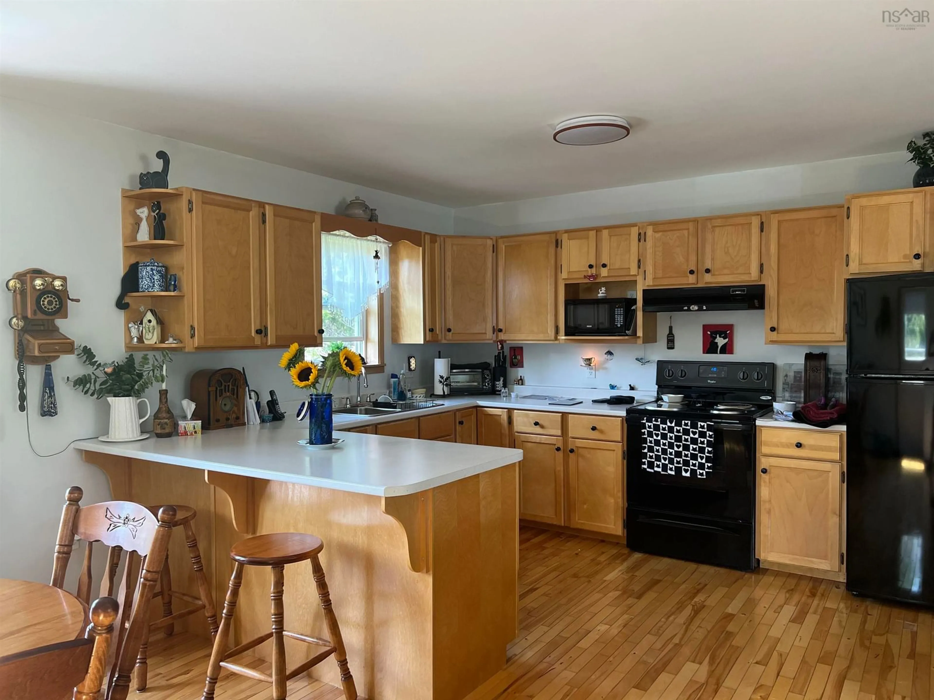 Open concept kitchen, wood/laminate floor for 46 Mary Etta Dr, Upper North River Nova Scotia B6L 6L6