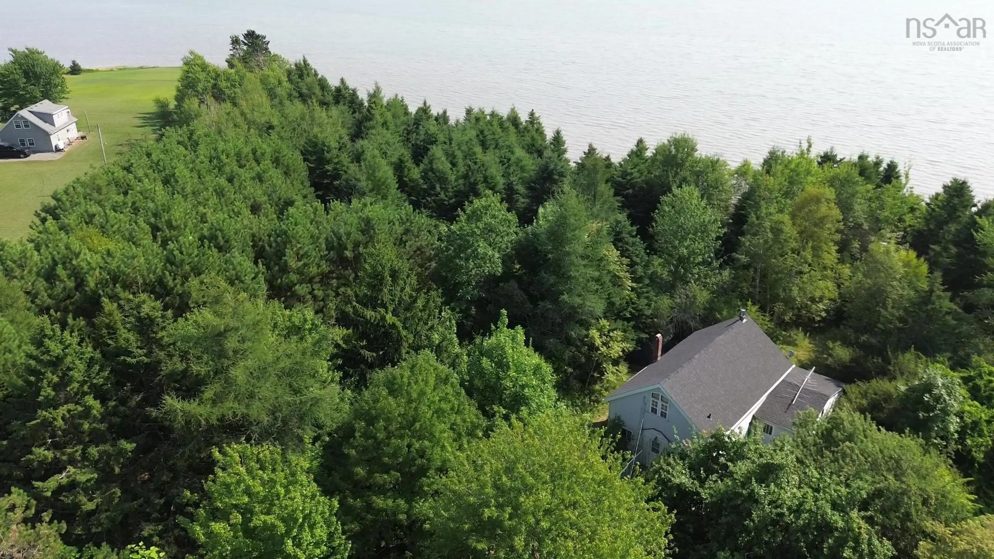 A pic from outside/outdoor area/front of a property/back of a property/a pic from drone, forest/trees view for 7774 Highway 2, Highland Village Nova Scotia B0M 1L0